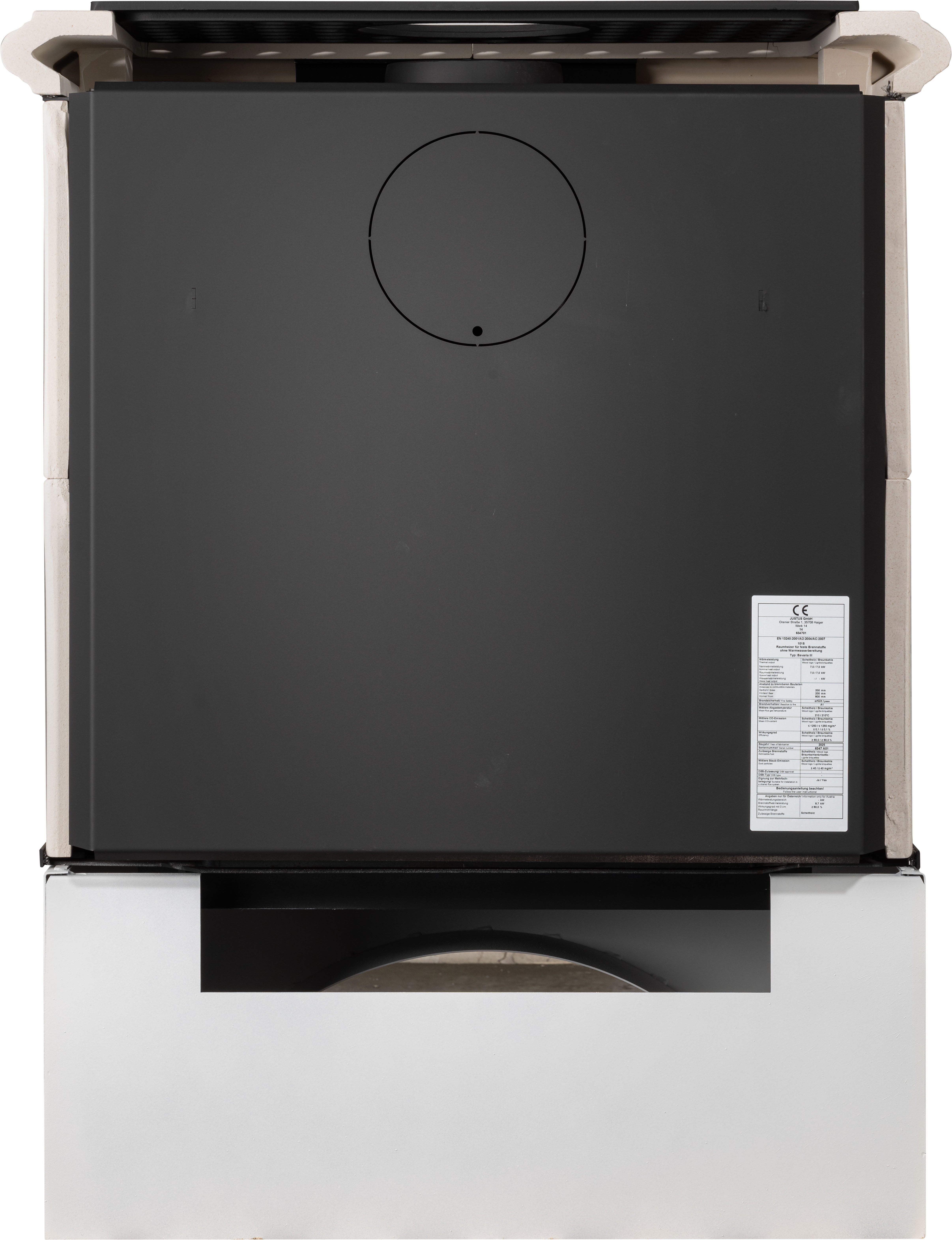 JUSTUS Kaminofen Bavaria, 7 kW, Zeitbrand