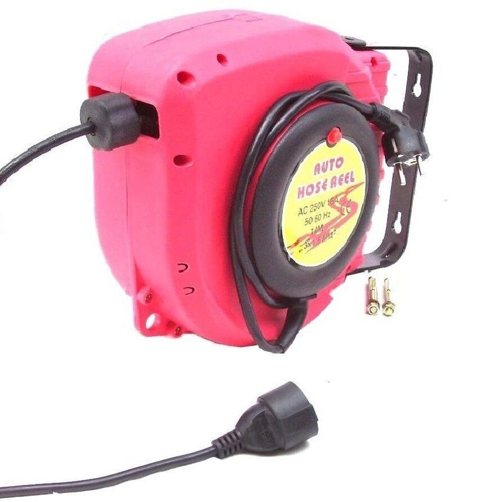 Apex Automatik Kabelaufroller 14m Kabeltrommel Verlängerungskabel Kabel Kabeltrommel
