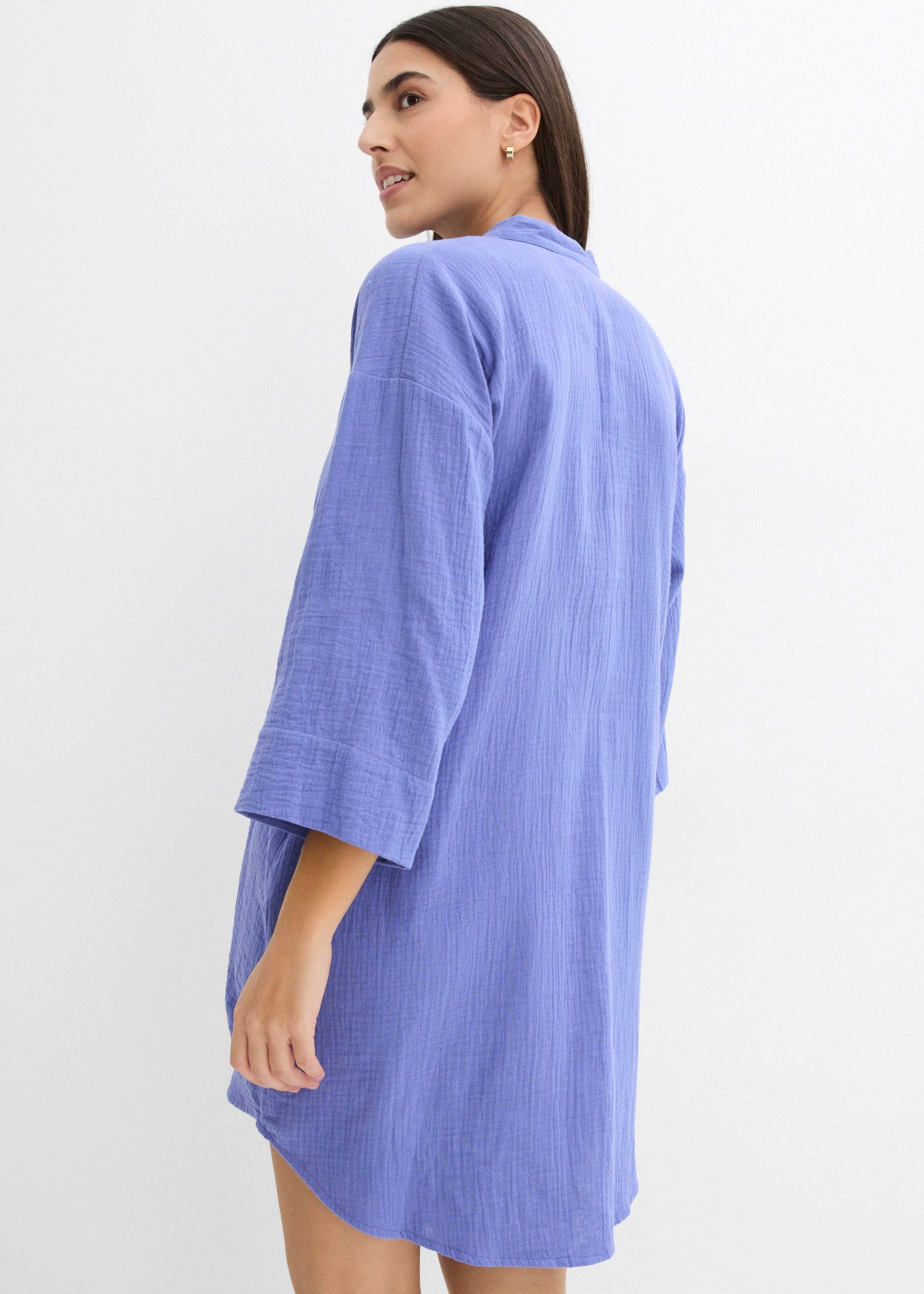 bonprix Blusenkleid aus Baumwoll-Musselin, lockerer Schnitt, leichtes Material