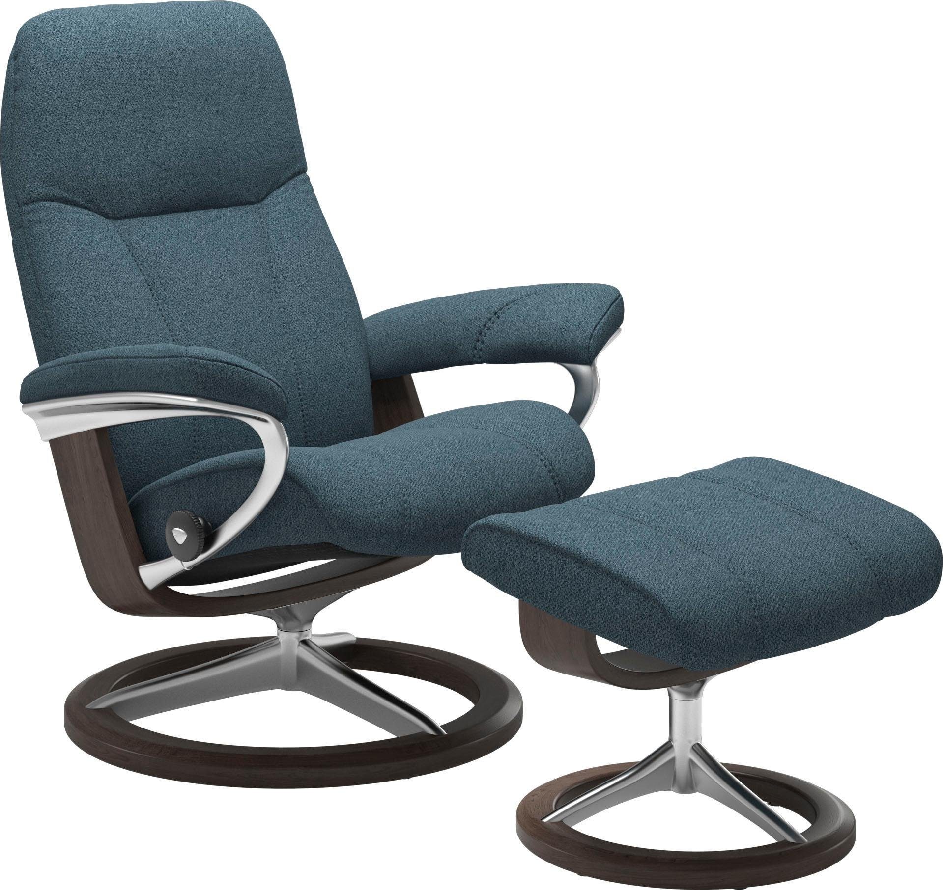 Stressless® Relaxsessel Consul (Set, Relaxsessel mit Hocker), mit Hocker, mit Signature Base, Größe M, Gestell Wenge | Funktionssessel