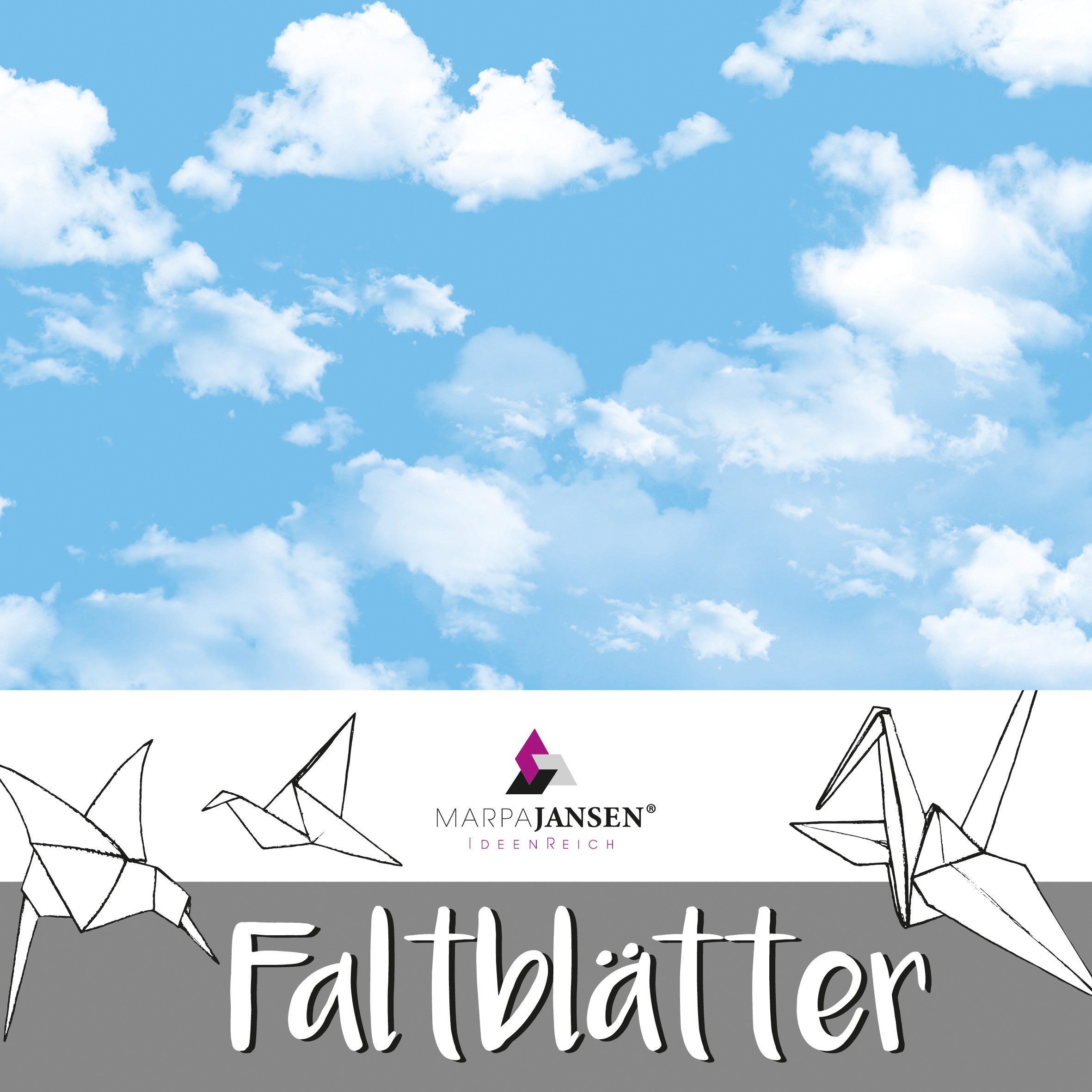 MarpaJansen Kraftpapier Faltblätter 'Wolken', 15x15cm, 60 Blatt