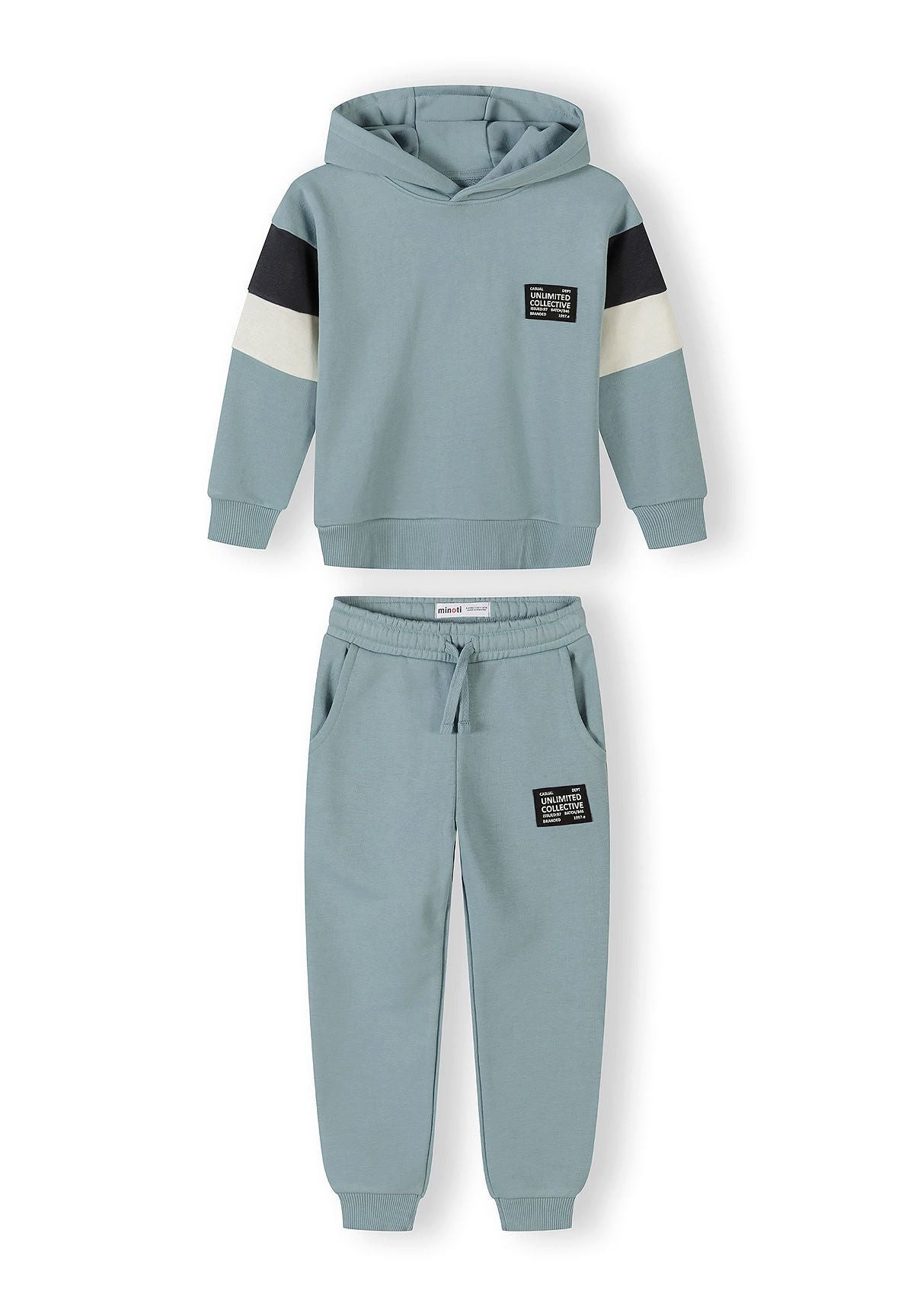 MINOTI Jogginganzug für Jungen, Trainingsanzug 2-tlg. mit Kapuze und Ärmelstreifen (Set, 2-tlg., Hoodie und Hose)