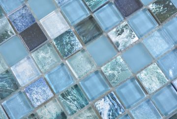 Mosani Mosaikfliesen Glasmosaik Mosaikfliesen Arts and Crafts grün blau Ocean Wand
