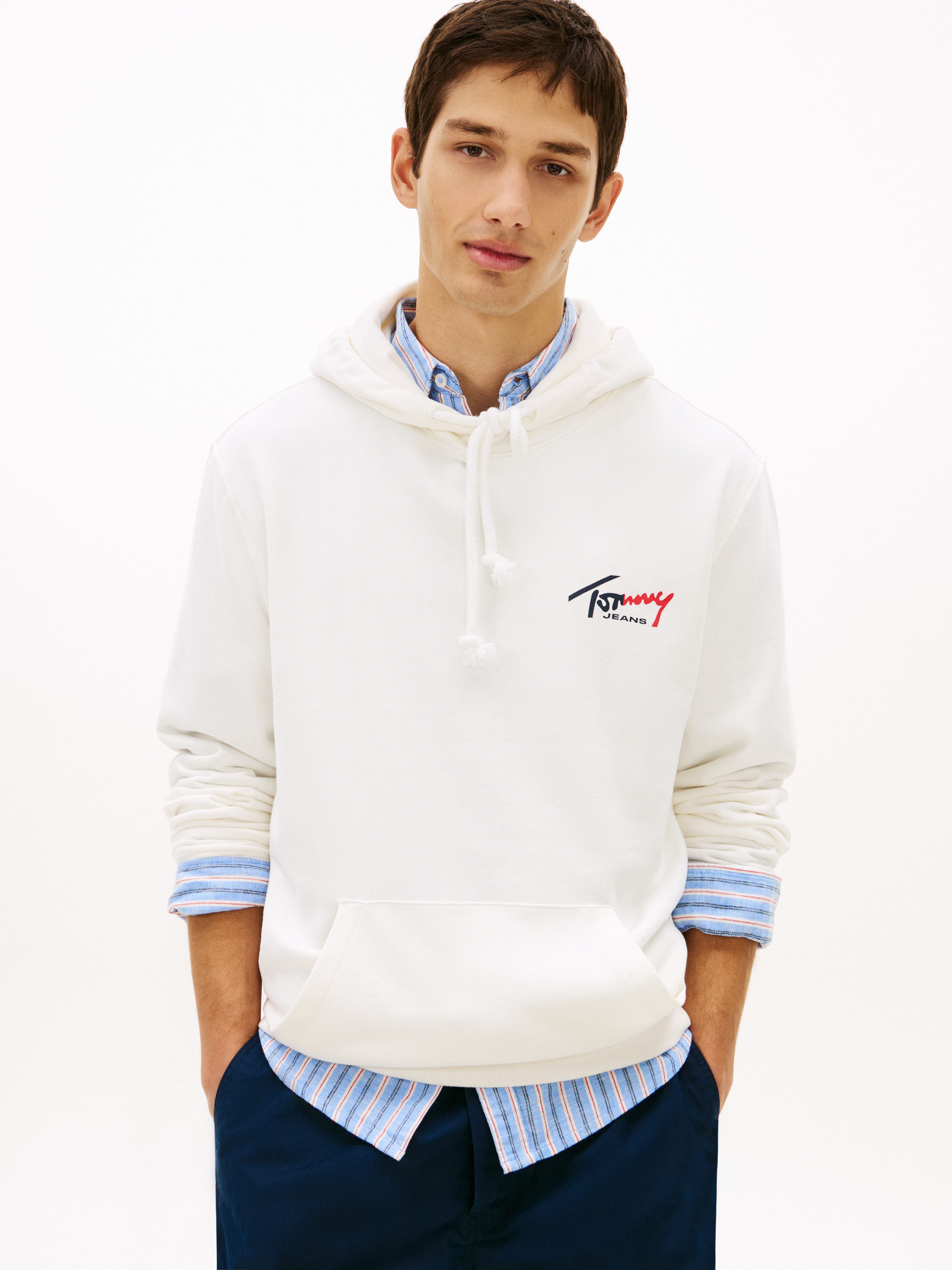 Tommy Jeans Kapuzensweatshirt TJM REGULAR ENTRY SIGN Regular fit, mit Kordelzug