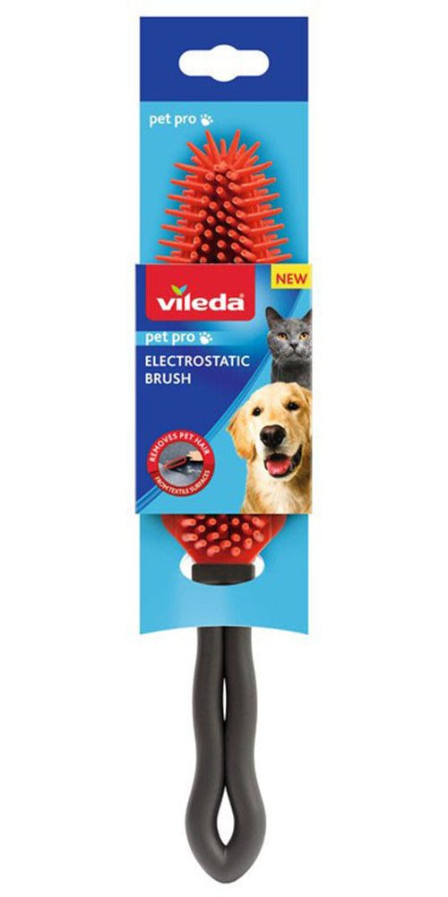 Vileda Tierhaarentferner Vileda Pet Pro Elecrostatic Brush, (1-tlg), Elektrostatische Bürste zur einfachen Tierhaarentfernung