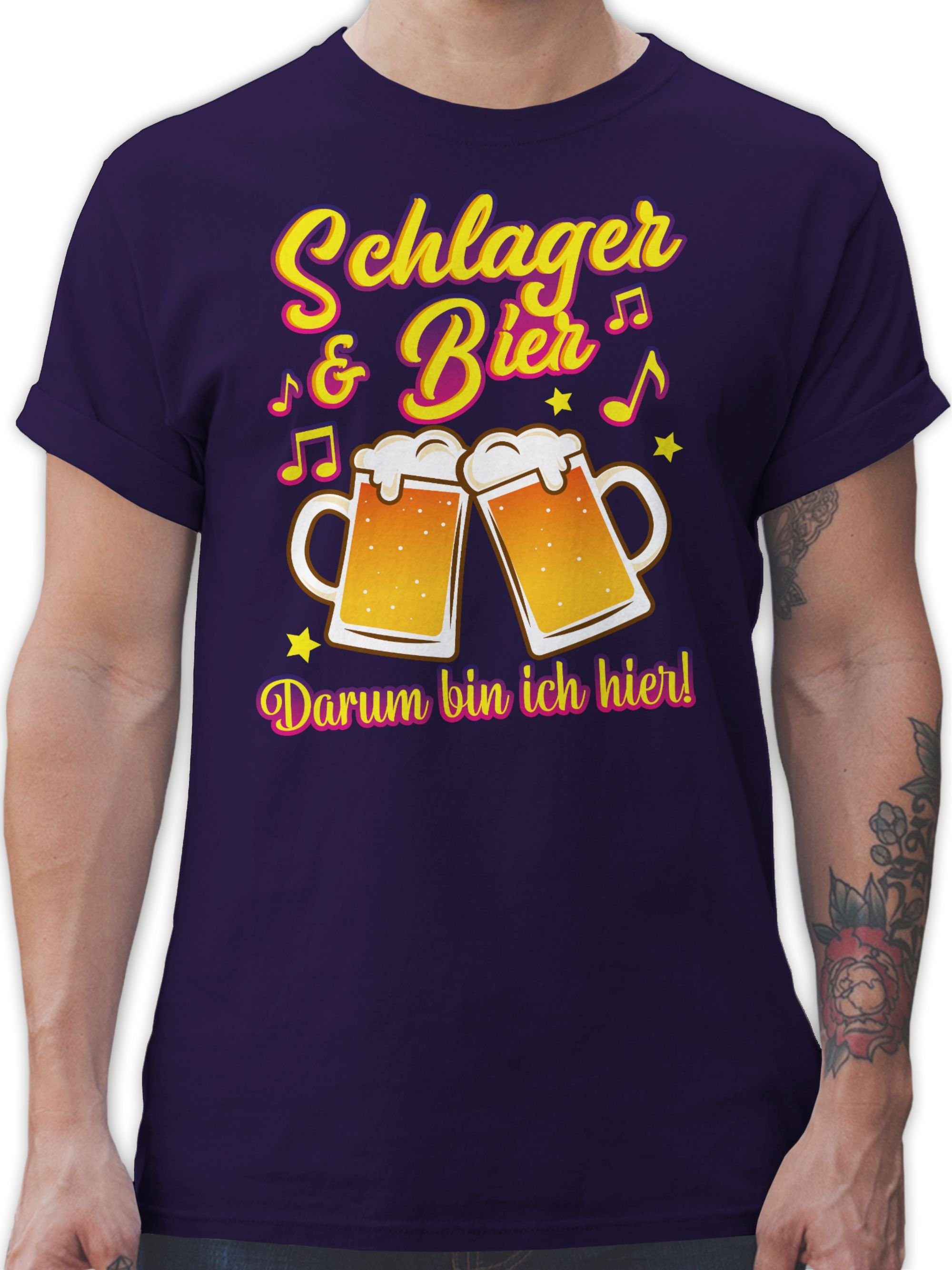 Shirtracer TShirt »Schlager & Bier darum bin ich hier! Schlager