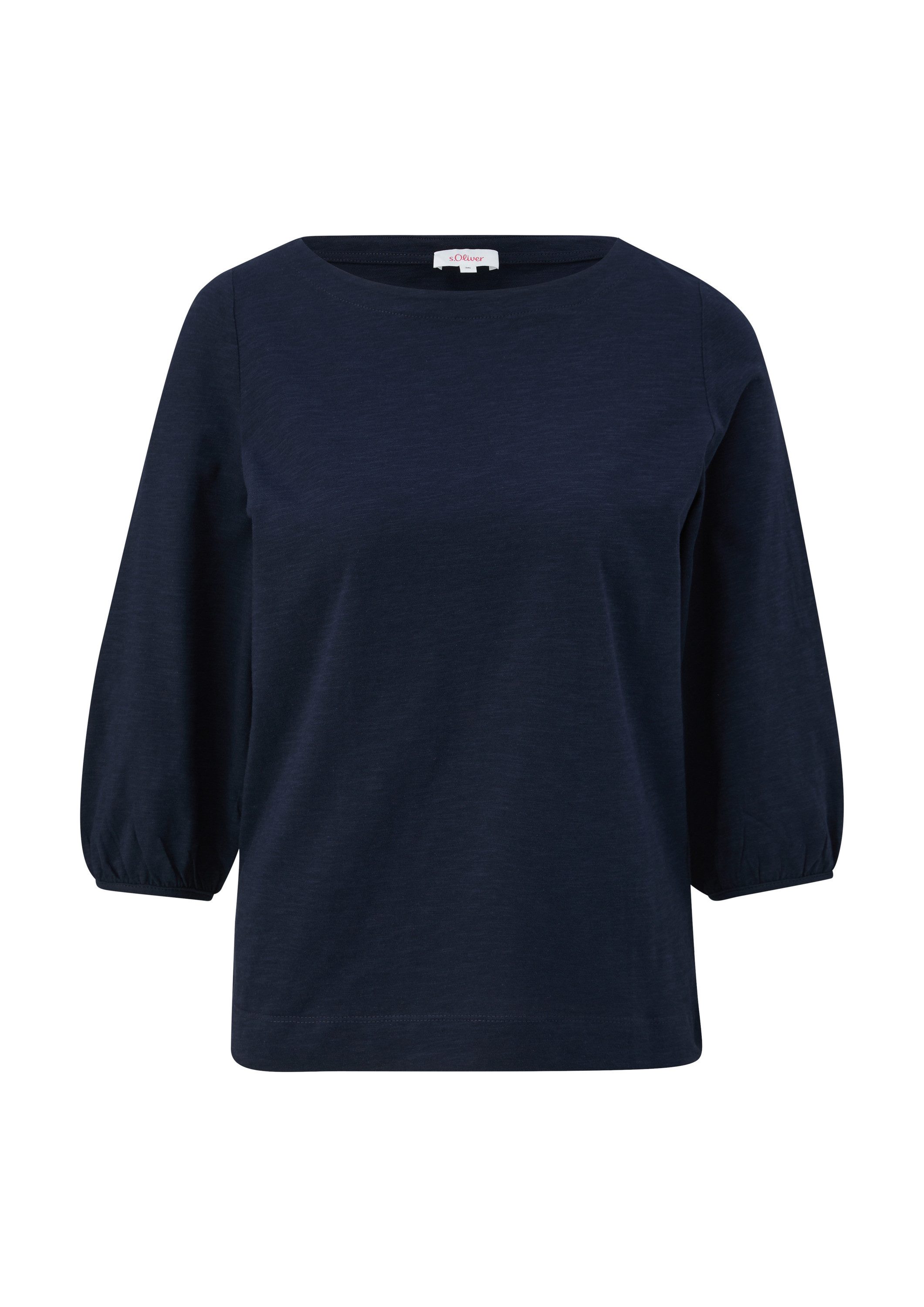 s.Oliver 3/4-Arm-Shirt T-Shirt Baumwollshirt mit Puffärmeln günstig online kaufen