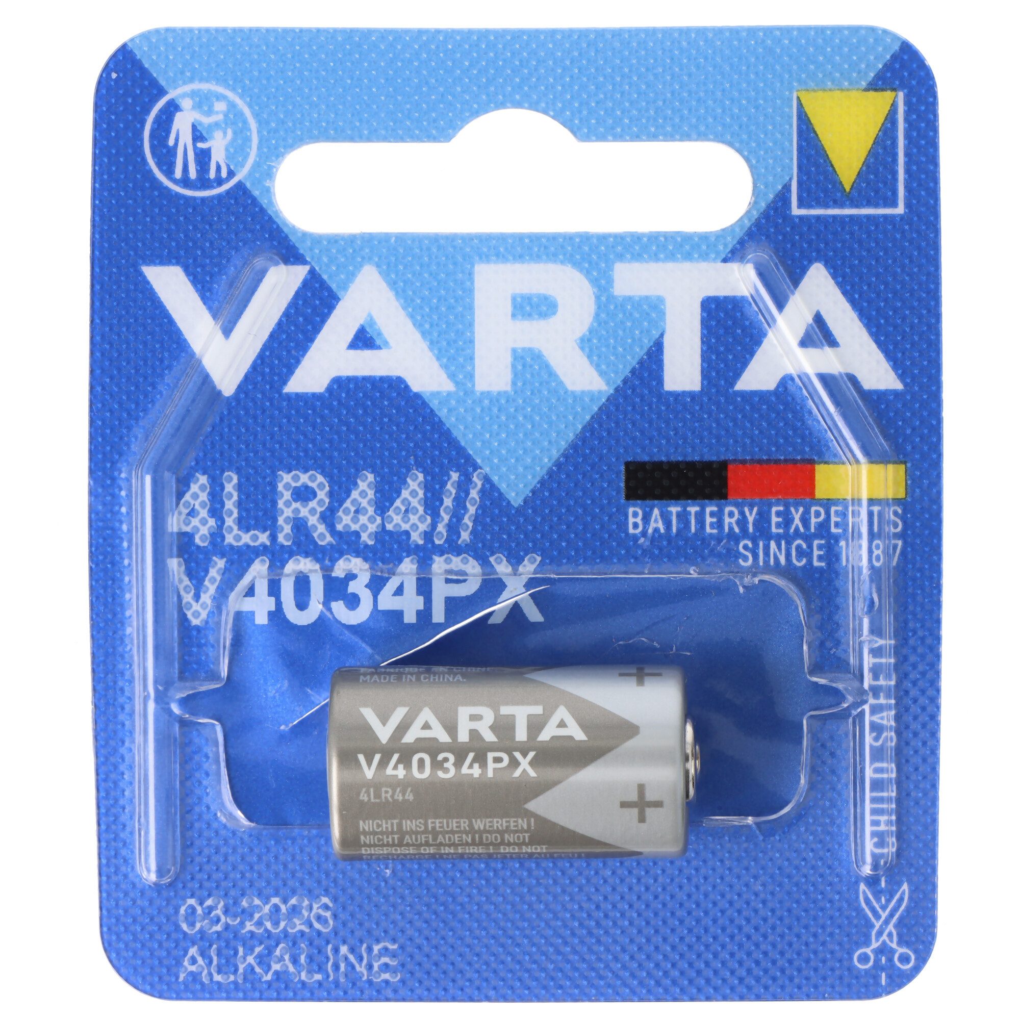 VARTA Varta V4034, 4LR44, PX28A, A544, K28A Photo-Batterie Fotobatterie, (6,0 V)