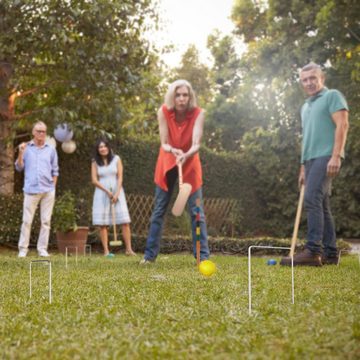 relaxdays Spielzeug-Gartenset Krocket Spiel für Kinder & Erwachsene
