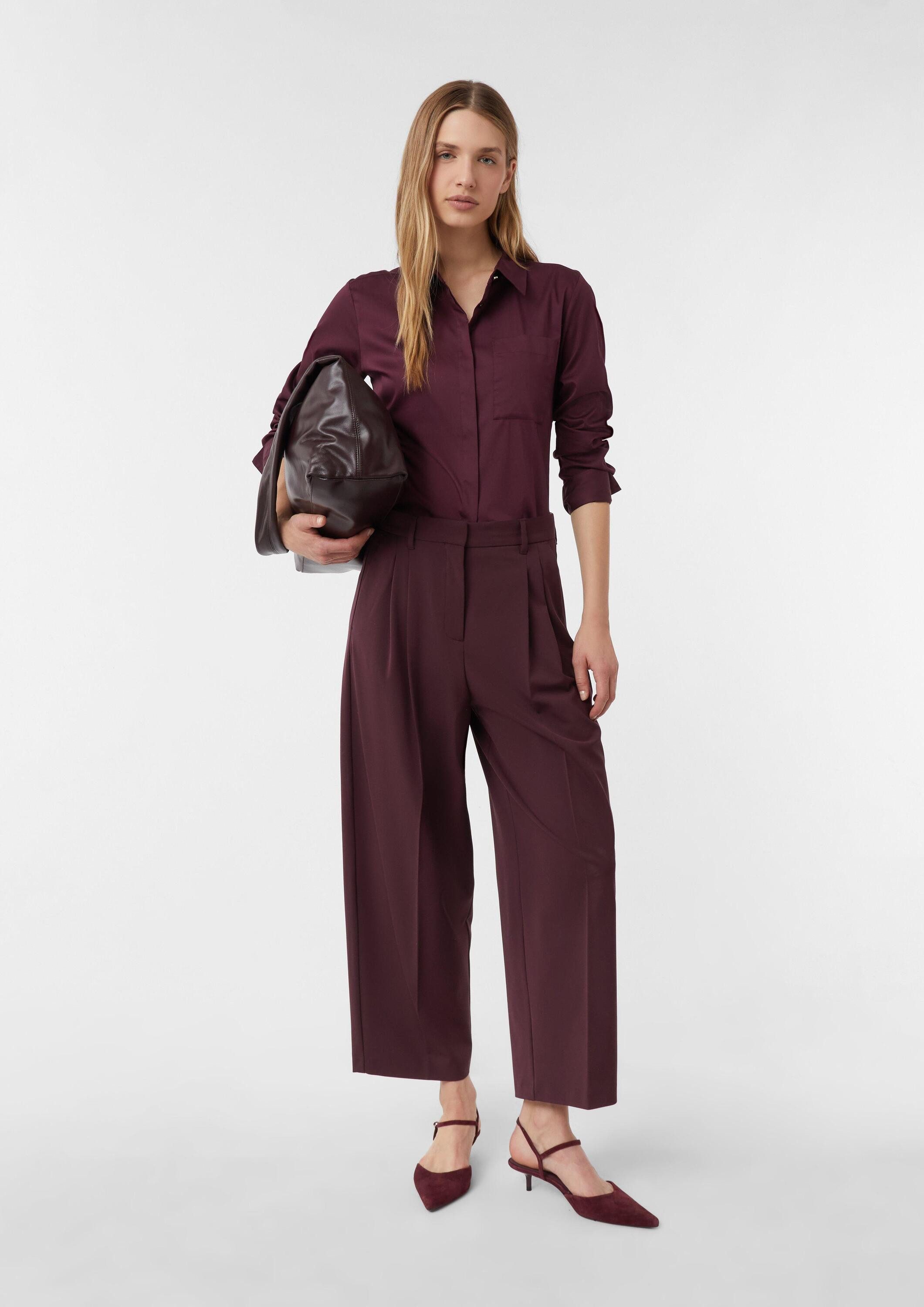 comma 7/8-Hose Hose Cropped Bundfaltenhose mit Eingrifftaschen