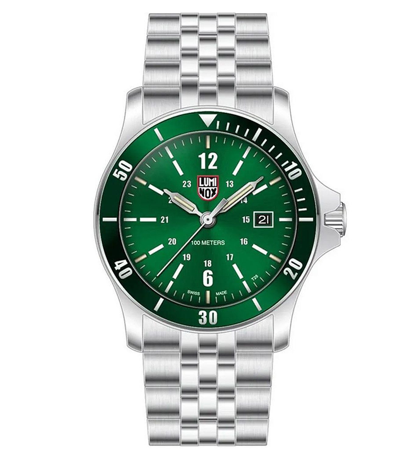 Taucheruhr Sport Timer Stahl/Grün