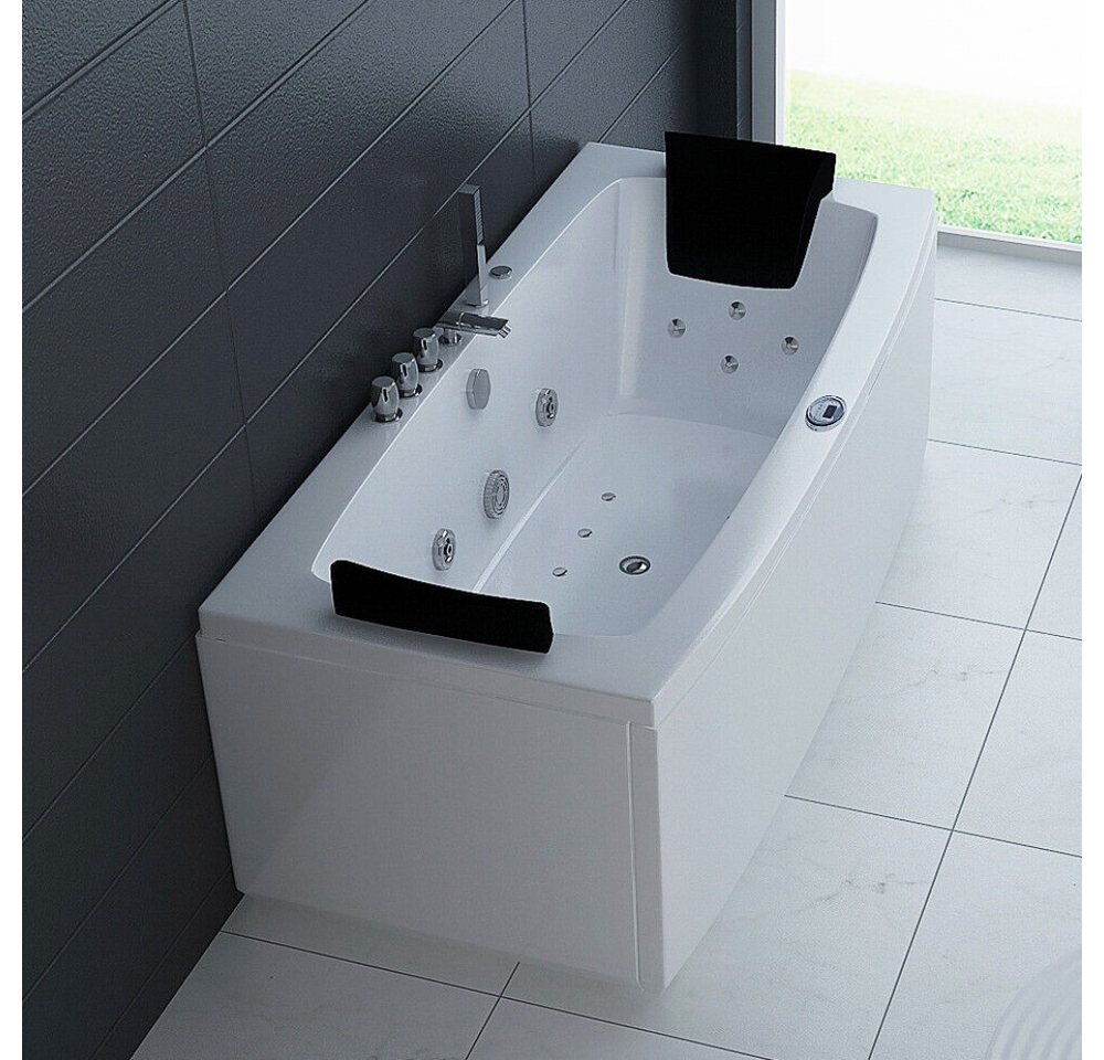 Thumbnail - DEKO VERTRIEB BAYERN Whirlpool-Badewanne Luxus LED Whirlpool Badewanne SET 170x80cm +Heizung+Hydrojet +Ozon +Ra
