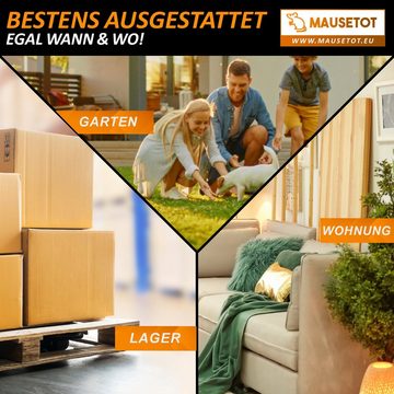 CS Light Schlagfalle Mausefalle [8er Set] inkl. Köder, Komplettset, giftfrei, extrem effektiv, Tierschutzgerecht - Sofort startklar