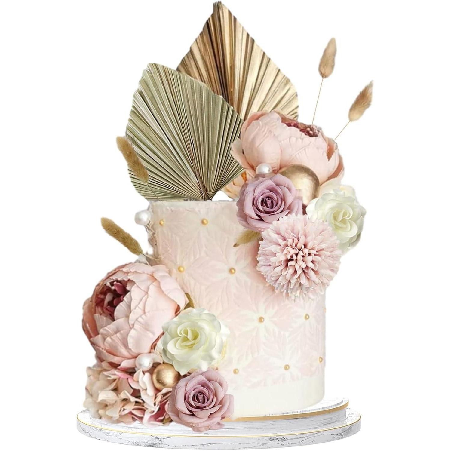 EUDUQ Bastelnaturmaterial Boho Tortendeko Dekoration Set Mädchen Kuchen Geburtstag Hochzeit