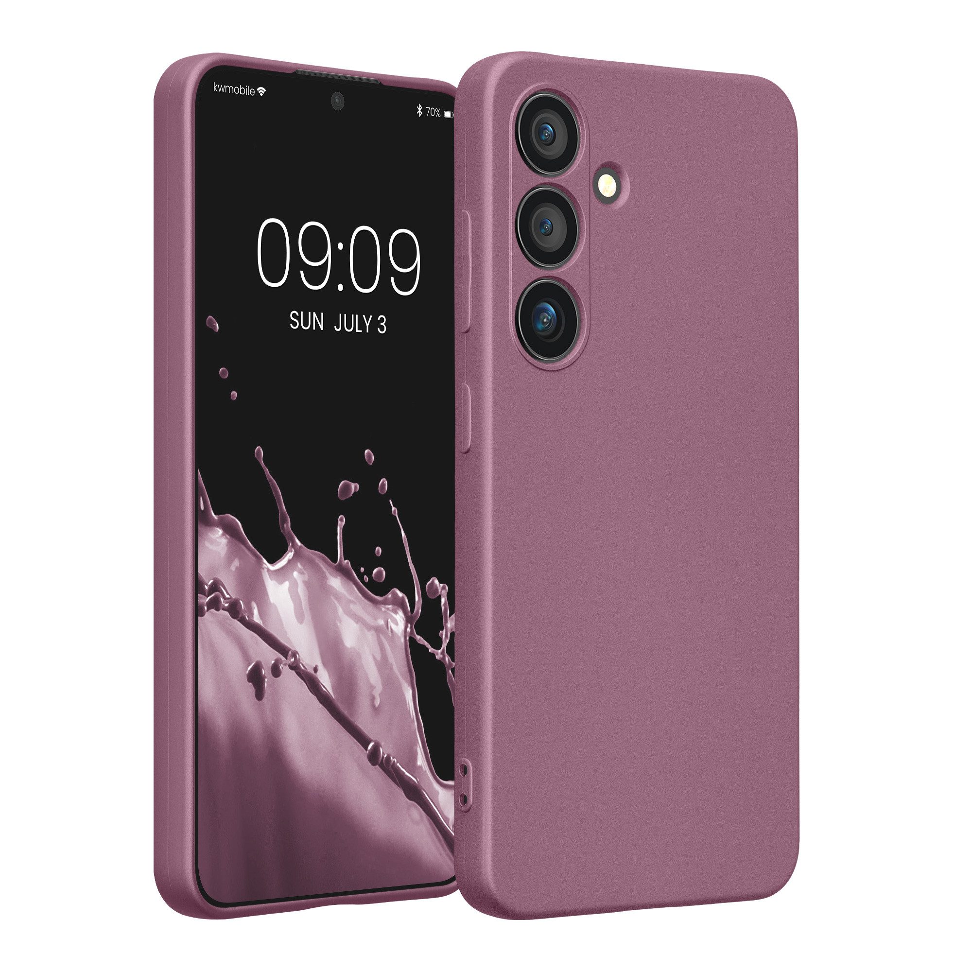 kwmobile Smartphone-Hülle Handyhülle für Samsung Galaxy S24 Hülle, weiche Silikon Case metallisch schimmernd - Schutzhülle Cover