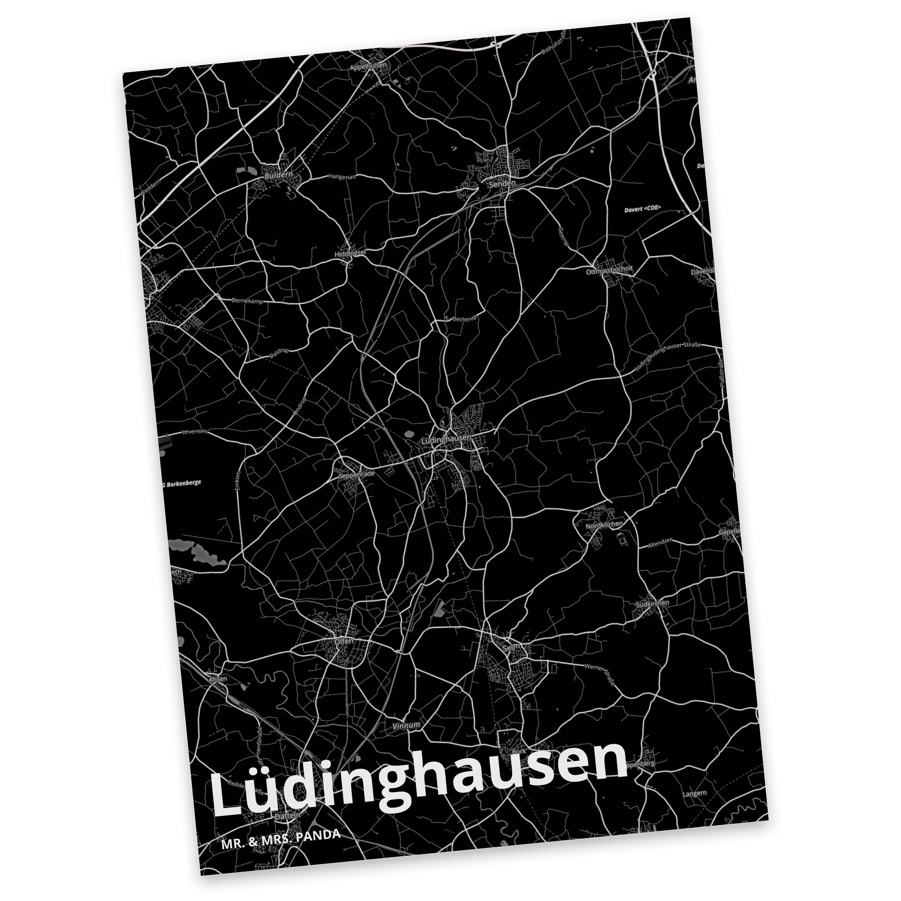 Mr. & Mrs. Panda Postkarte Lüdinghausen - Geschenk, Einladung, Ansichtskarte, Stadt, Dankeskarte | Grußkarten