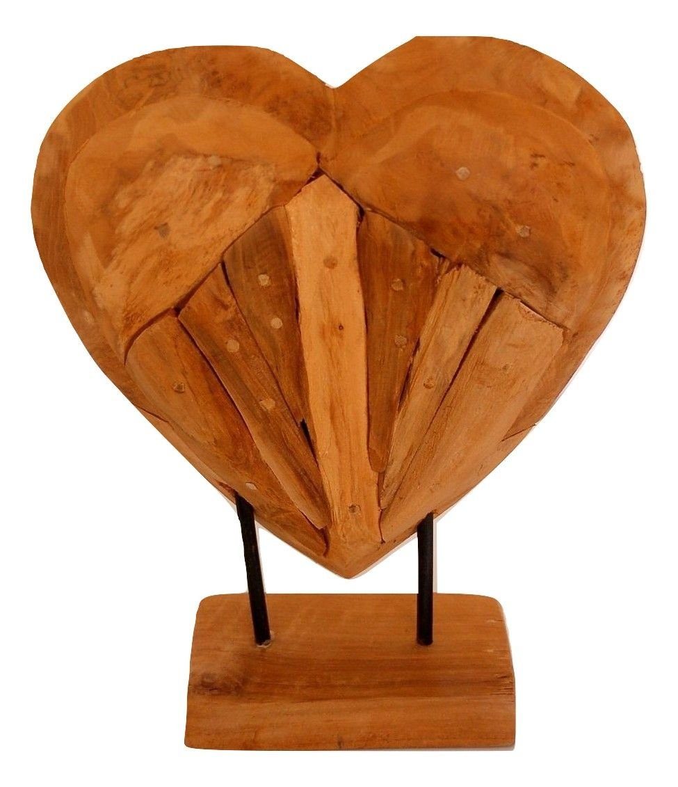 sesua Dekoobjekt Holzherz Teak Holz natur massiv Herz Teakherz Dekoherz