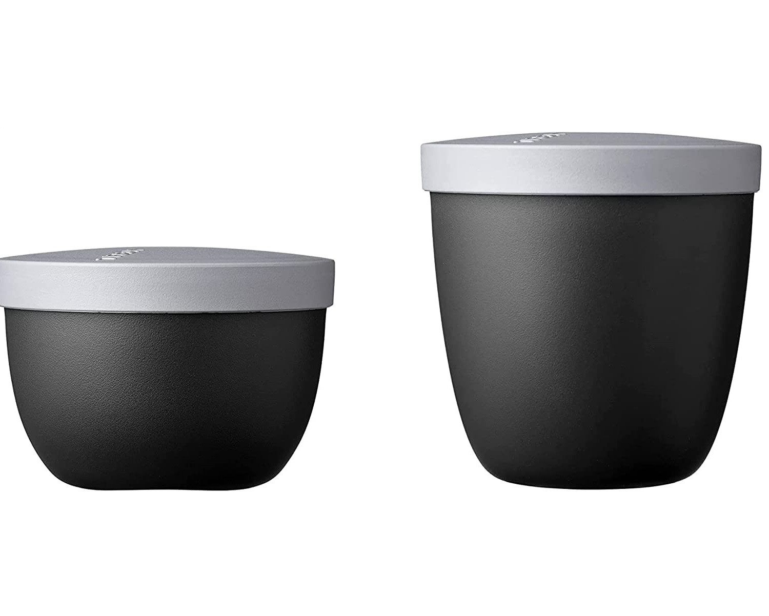 Mepal Lunchbox Snackpot Duo Pack Ellipse für Lebensmittel, tiefkühltauglich, Spülmaschinenfest, Black Edition