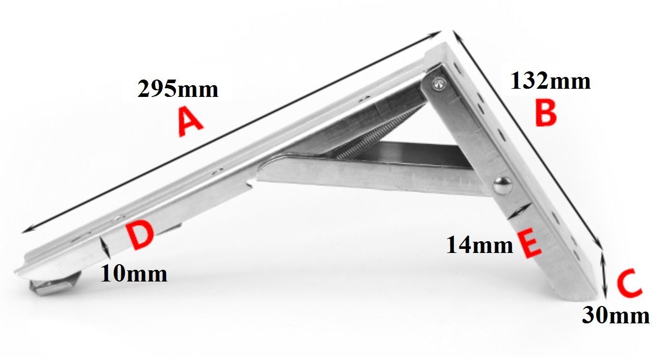 klappbare 2er Edelstahl, Regalträger 12 Set Regalhalte Wandregalhalter BAYLI aus Zoll 295mm