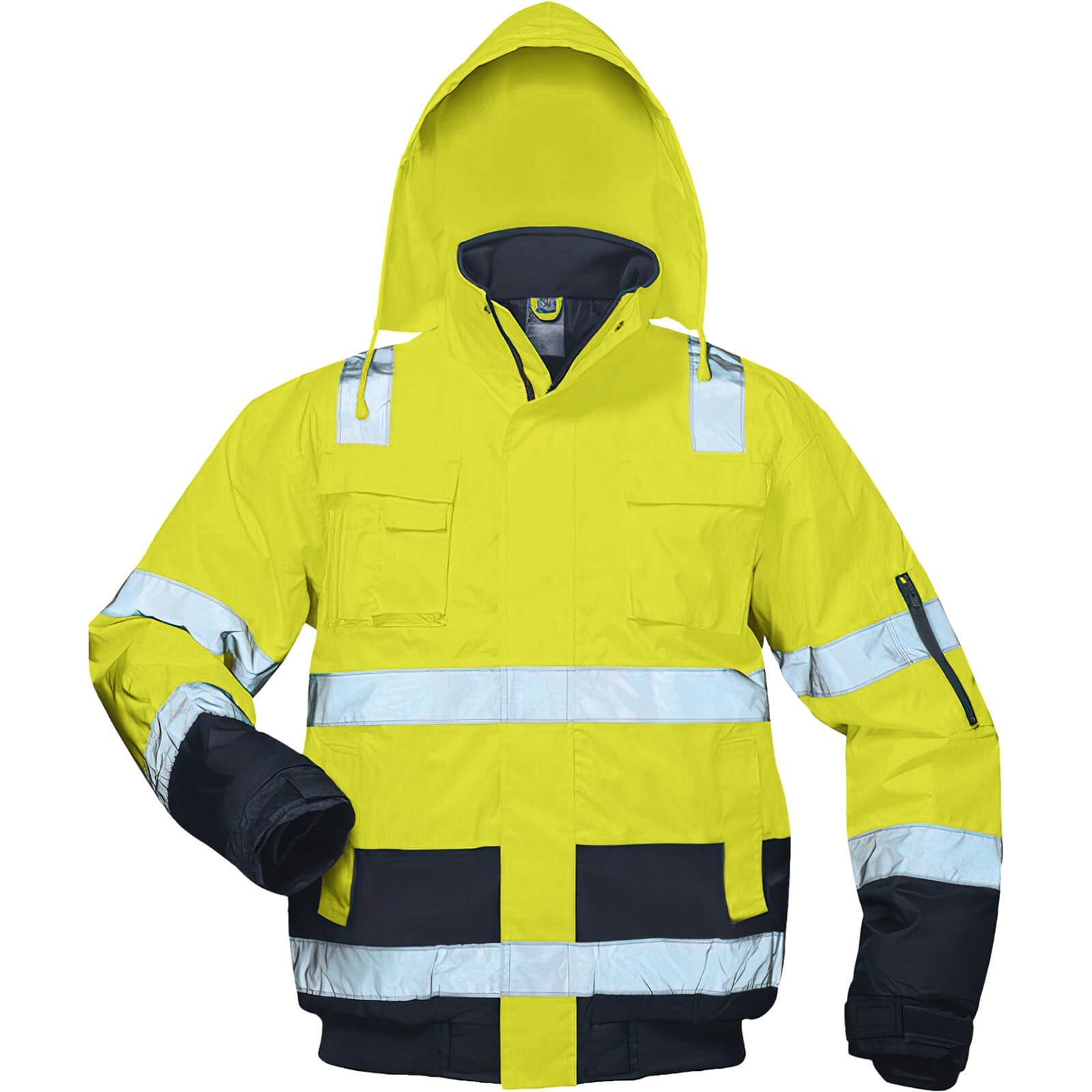 Feldtmann Arbeitsjacke Warnschutz Pilotjacke Axel gelb/marineblau