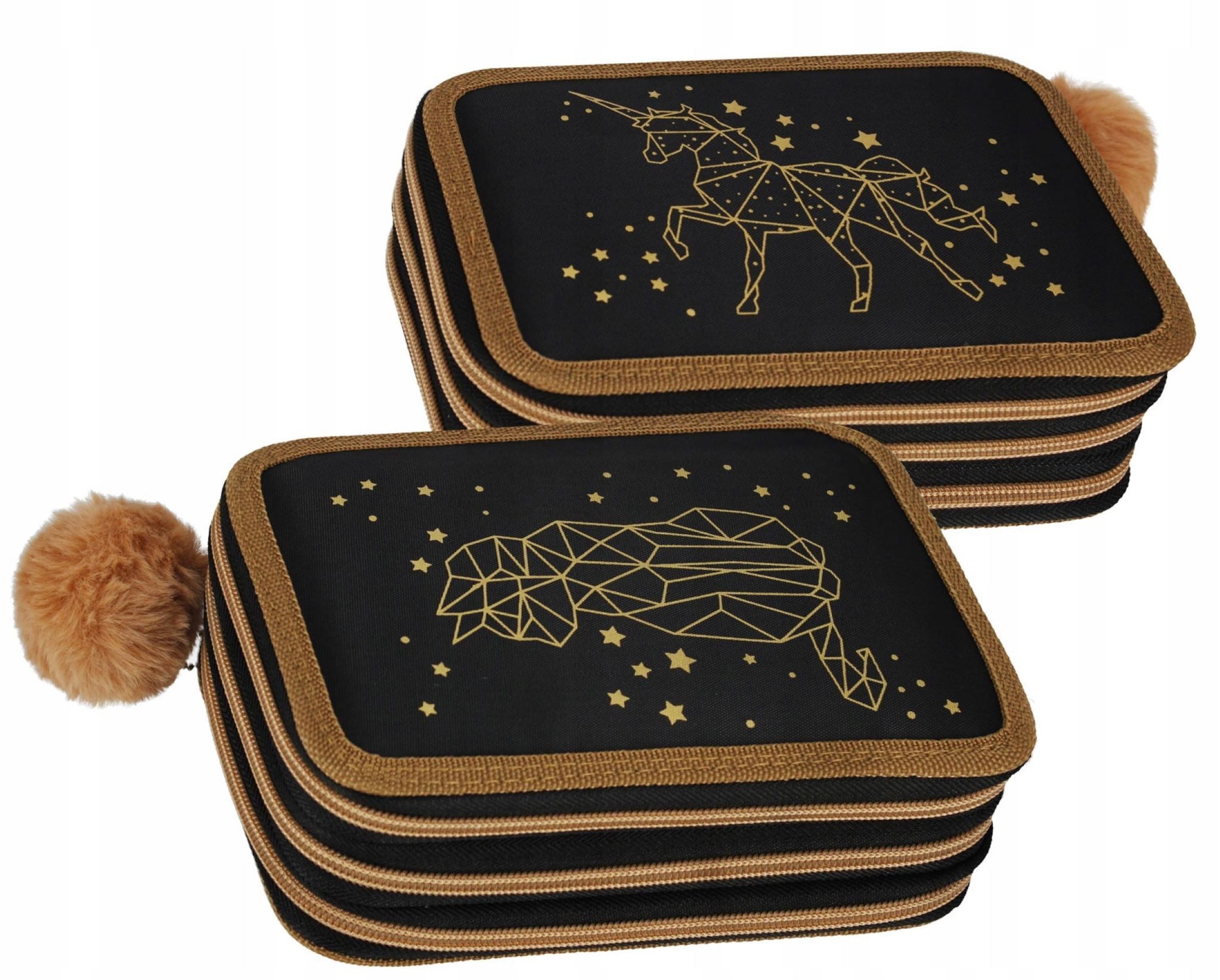 Festivalartikel Federtasche Dreifach-Federmappe Starpak Goldene Katze Einhorn Set für Mädchen 30 – Bild 3 von 5