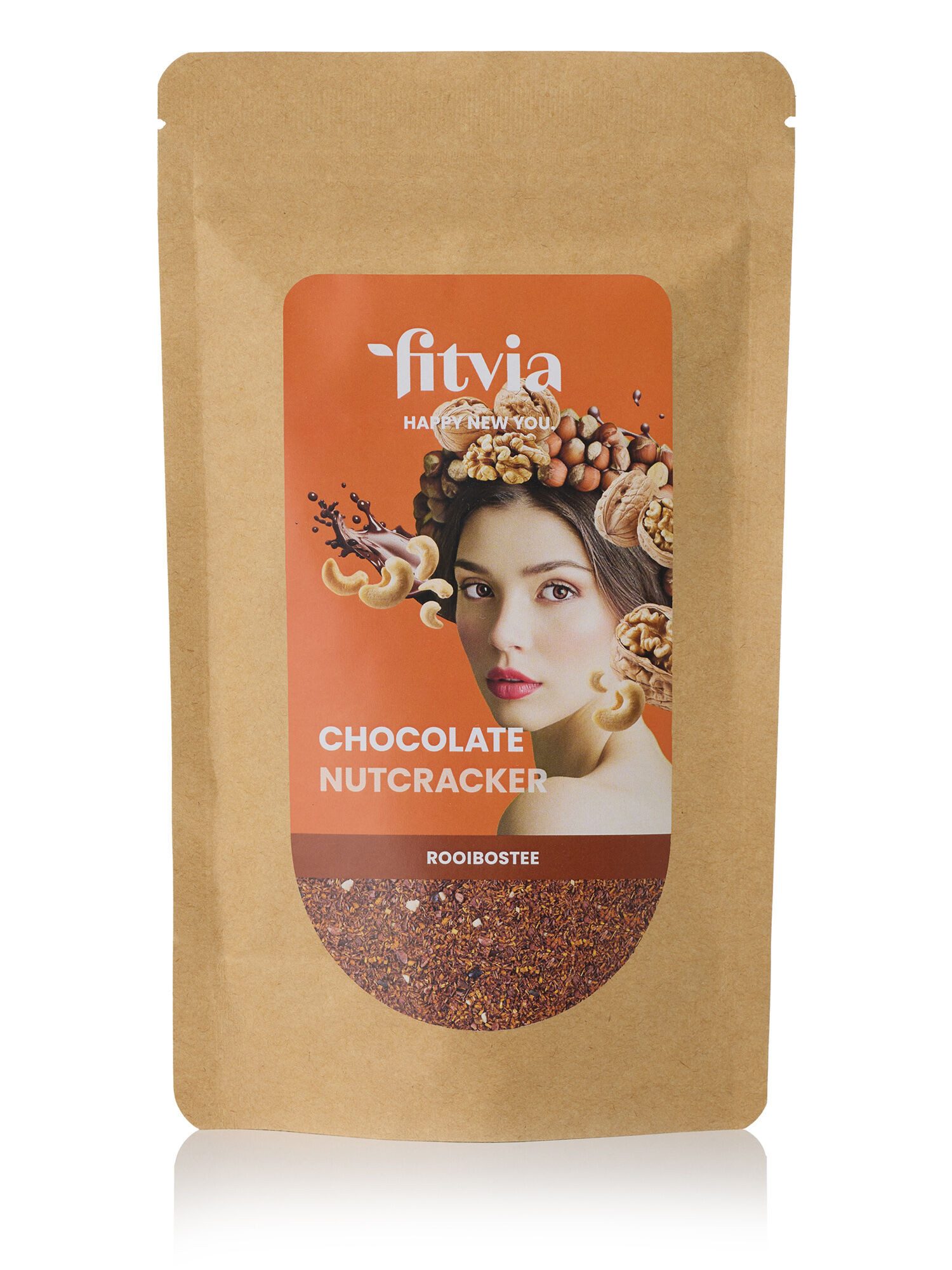 fitvia Tee Rooibostee Schoko-Nuss, (Rooibostee Schoko-Nuss, 100g), : loser Tee, Schoko-Nuss Tee mit echten Hasel- & Walnüssen