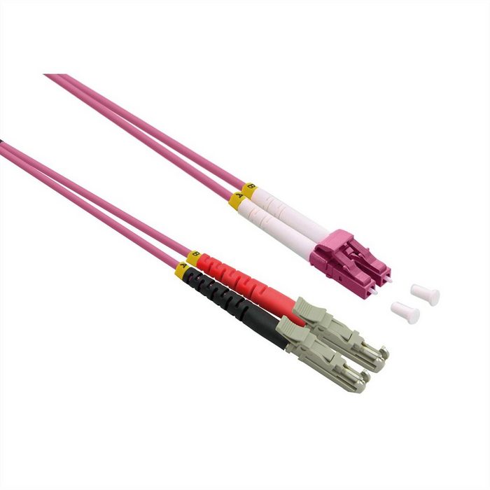 ROLINE LWL-Kabel duplex 50/125µm OM4 LSH/LC LSOH Glasfaserkabel (750.0 cm)