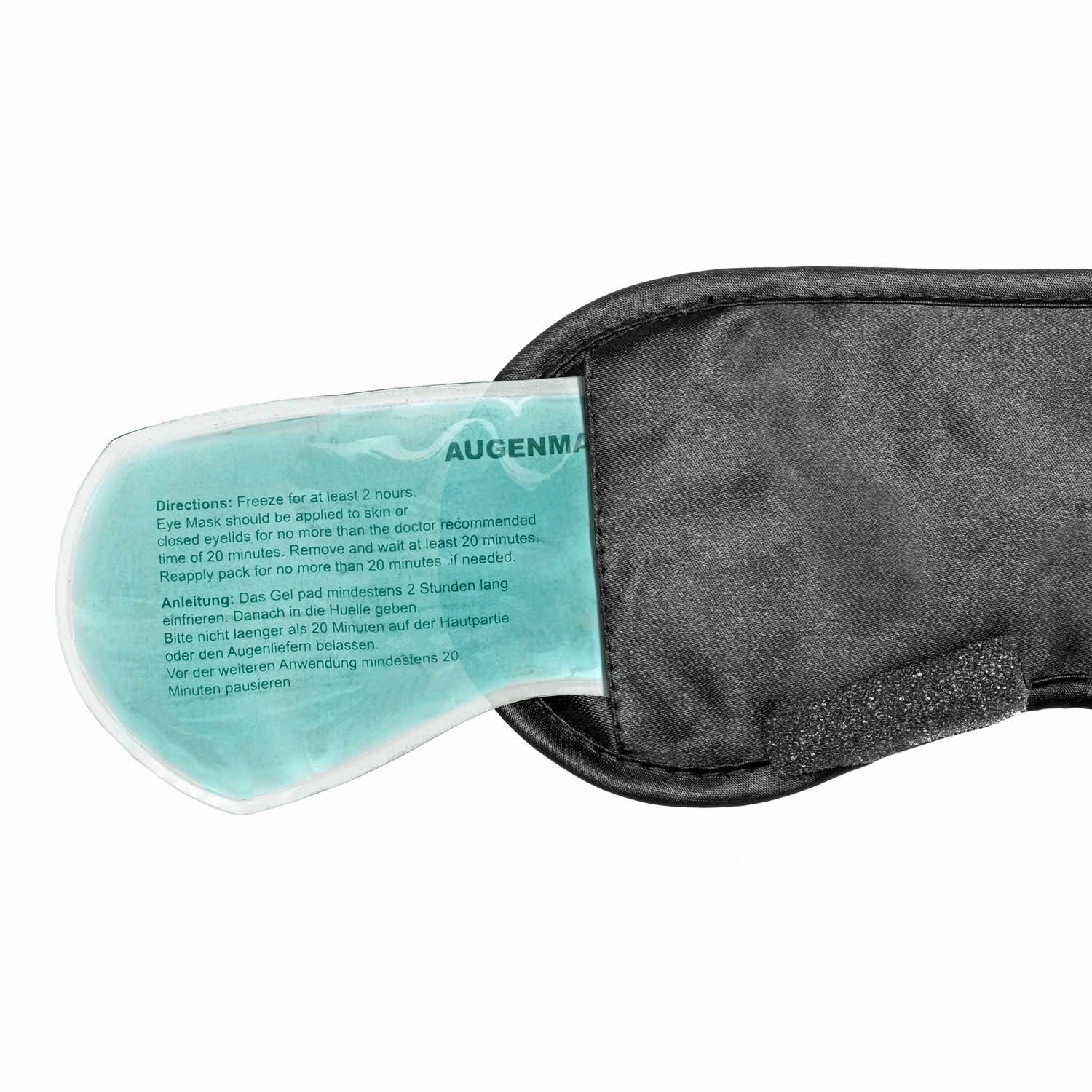 Feluna Schlafmaske FELUNA Schlafmaske mit Kühlkissen - Schlafmaske Satin Gelpad, Kühlpad Nachtmaske, Schlafbrille