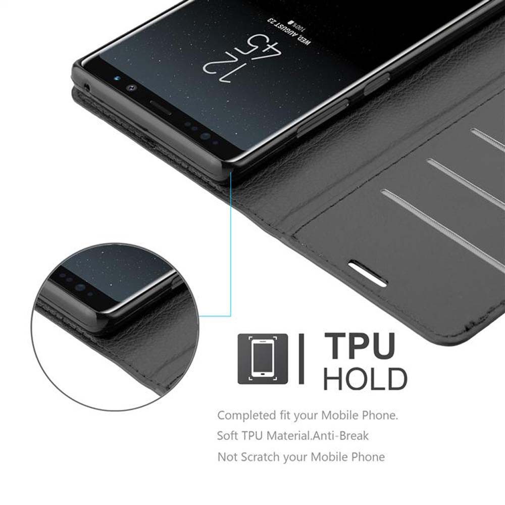 Cadorabo Handyhülle für Samsung Galaxy NOTE 8 Hülle Samsung Galaxy NOTE 8, Hülle Schutzhülle mit Standfunktion, Kartenfach und Magnetverschluss