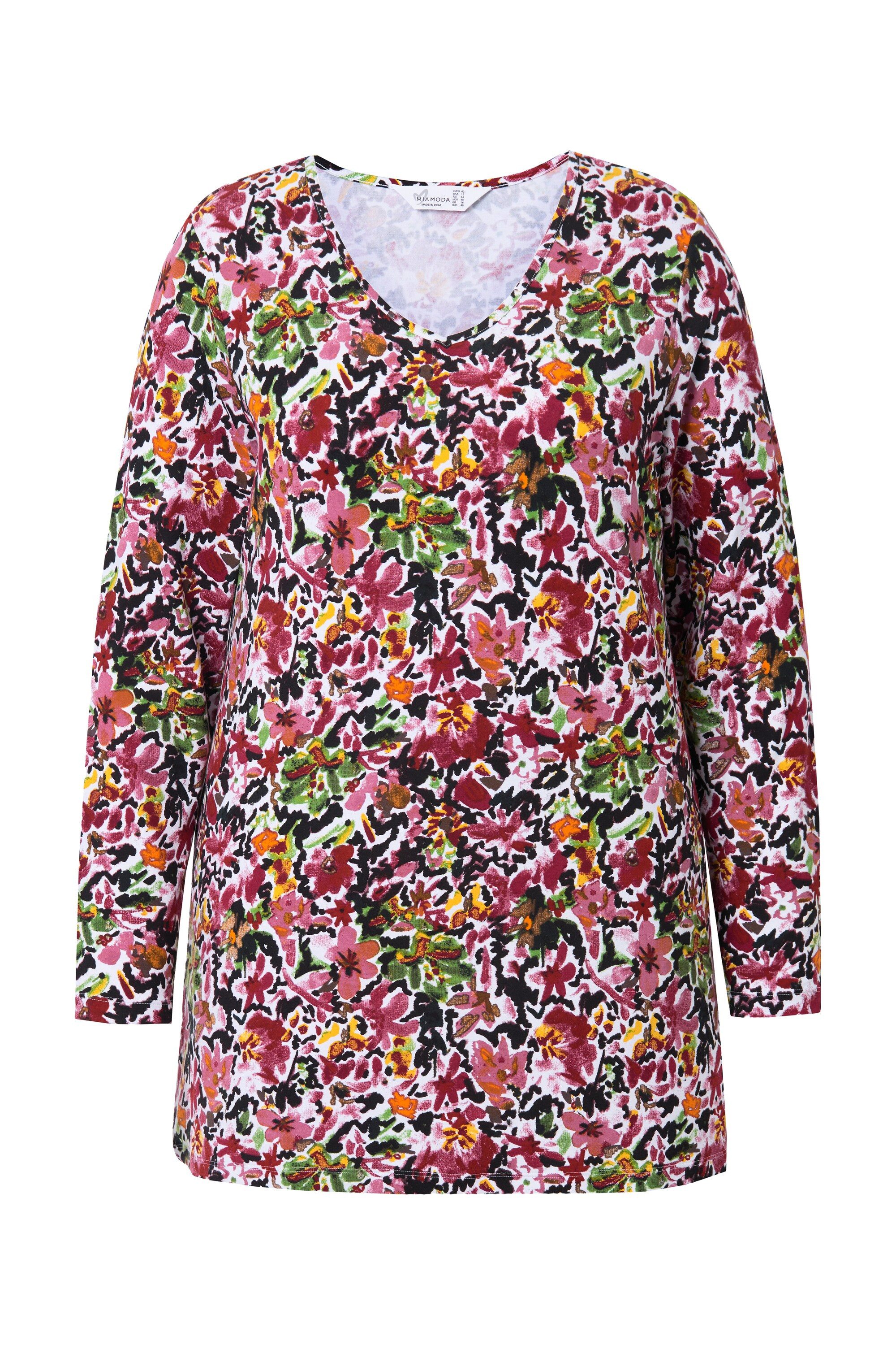 MIAMODA T-Shirt Langarmshirt Blumenmuster günstig online kaufen