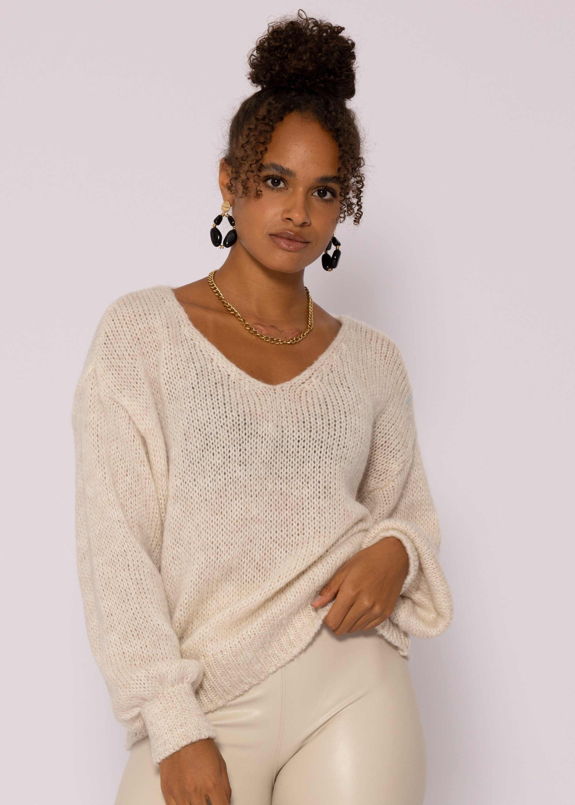V Ausschnitt Modische Damen Pullover 100 Kaschmir Pullover (V