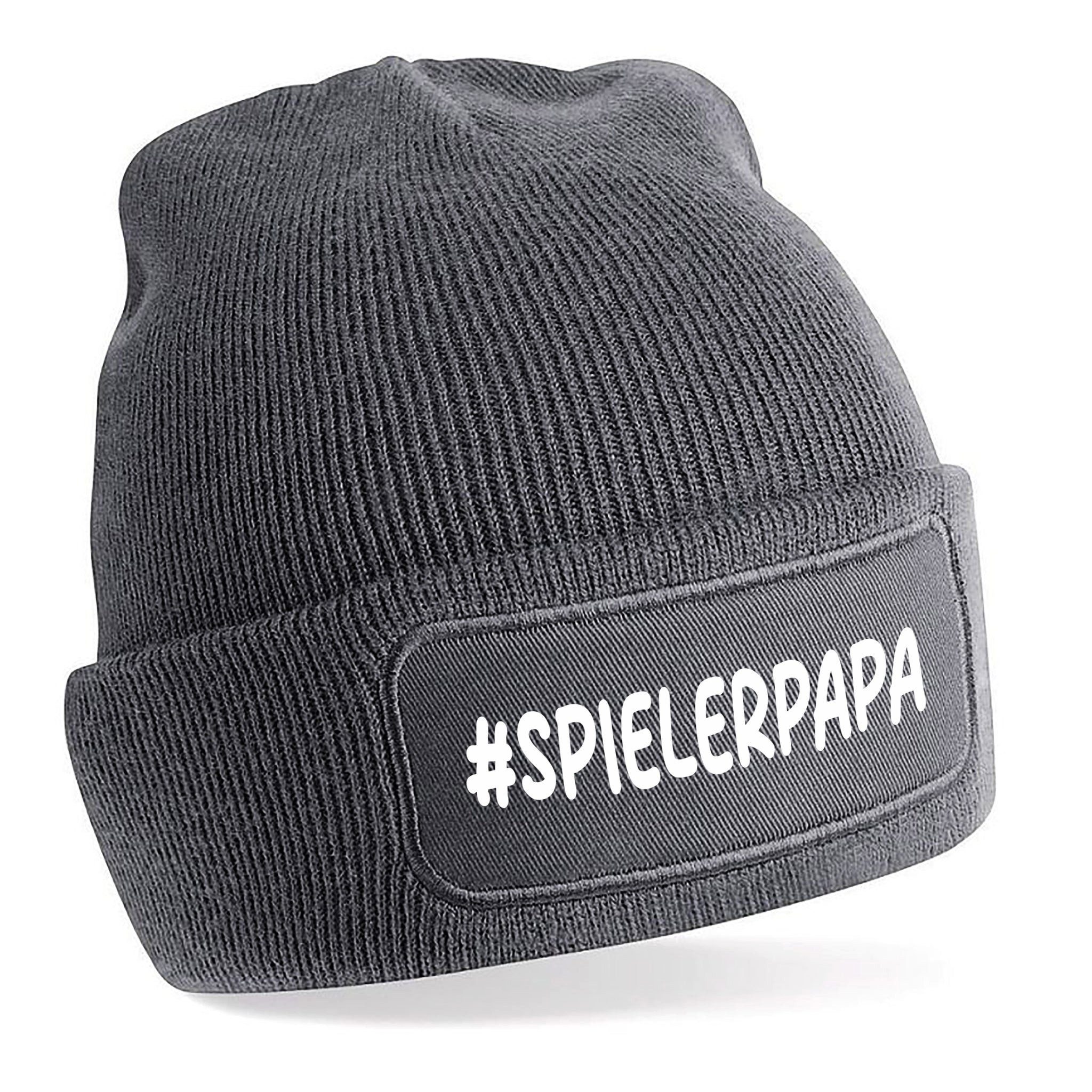 Beanie Strickmütze mit Spruch #SPIELERPAPA
