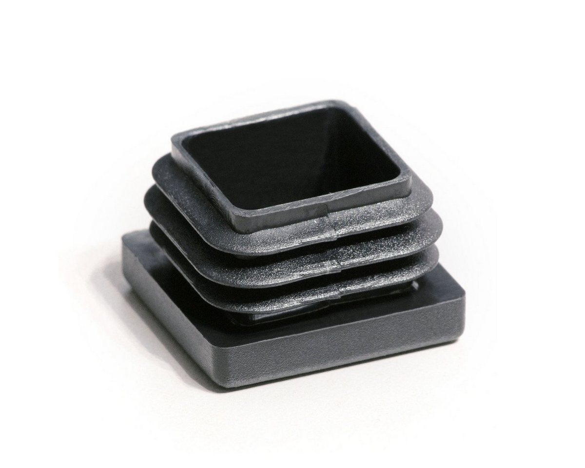 Enkotrade Endkappe Lamellenstopfen, (4-St), Schwarz, quadratisch, 10 x 10 mm, UV-beständig. Made in Germany