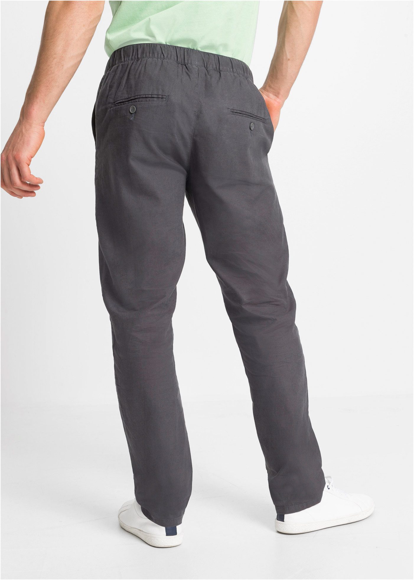 bonprix Schlupfhose aus Leinen und Baumwolle, mit Eingrifftaschen und Gesäßtaschen