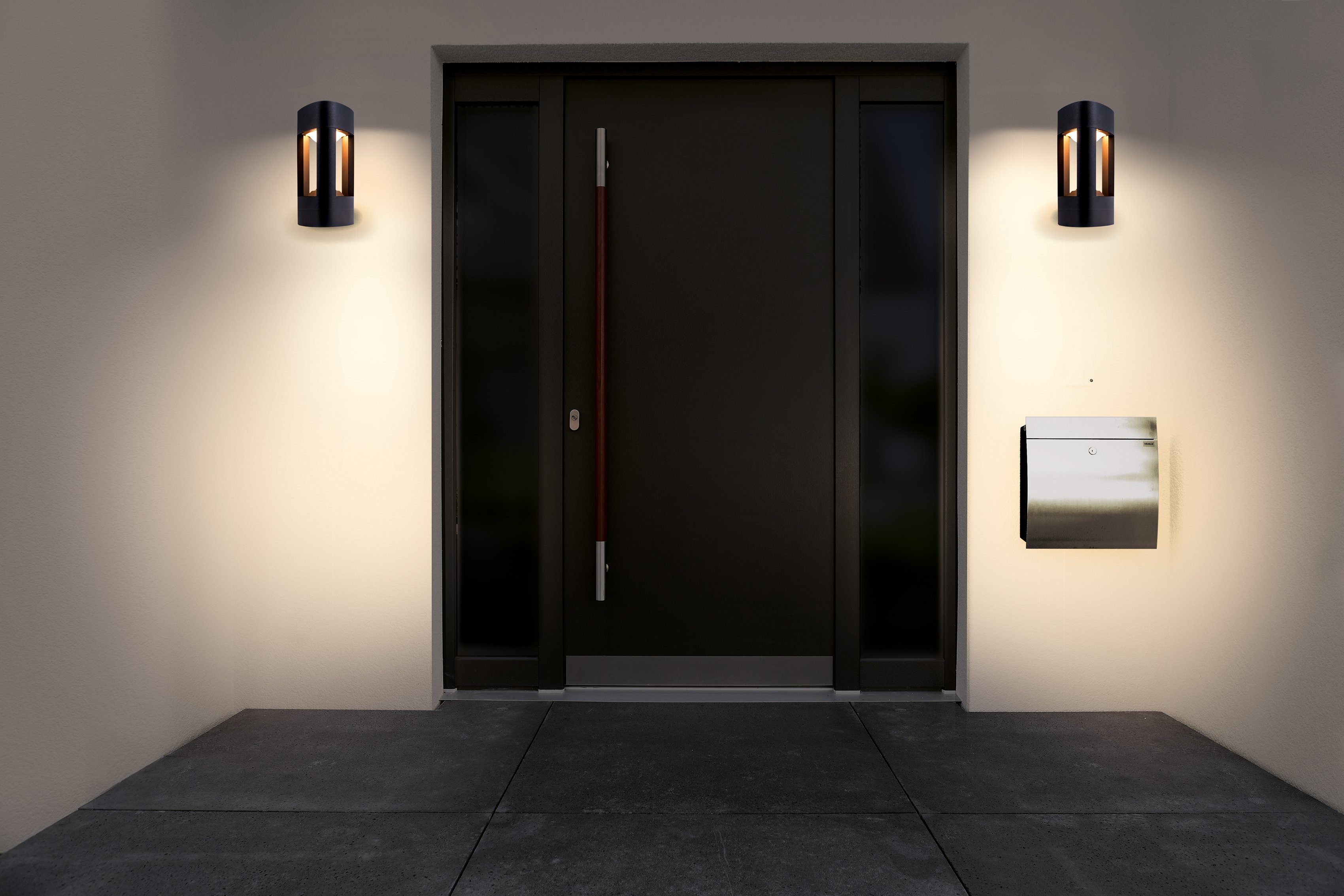 HEITRONIC LED Wandleuchte Maryland, LED fest integriert, Warmweiß, anthrazit, Wandlampe, Außenleuchte
