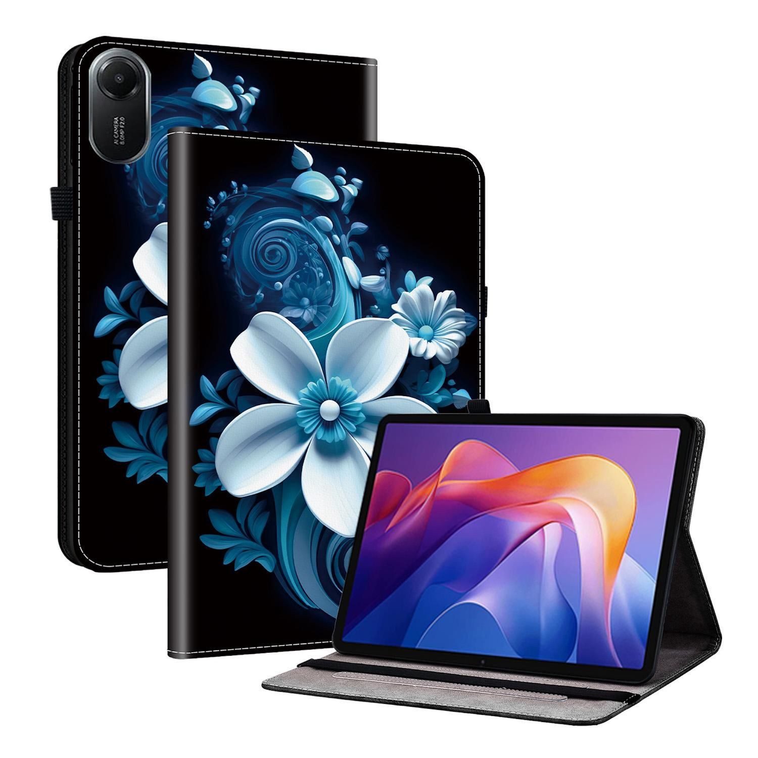 Wigento Tablet-Hülle Für Xiaomi Redmi Pad 2 11 Zoll Crystal Textur Kunstleder Motiv Hülle, Kunstleder Tablet Hülle mit Stifthalte und Standfunktion