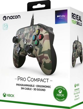 nacon NA010350 Xbox Compact Controller PRO, kabelgebunden, 3D-Klang Gaming-Controller (personalisierbar, camoflage forest)