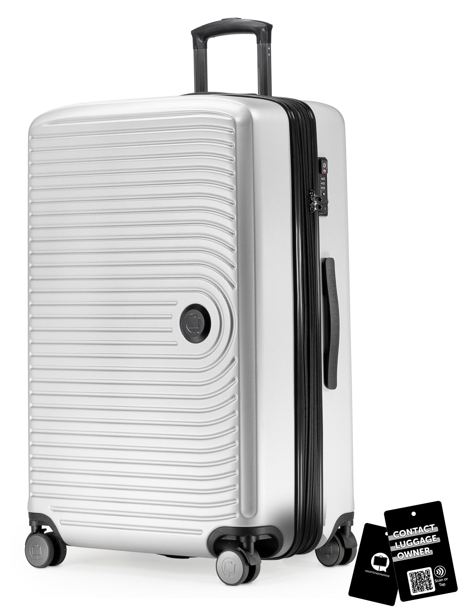 Hauptstadtkoffer Trolley Mitte, 4 Rollen, Großer Koffer + digitaler Gepäckanhänger, TSA, Doppelrollen