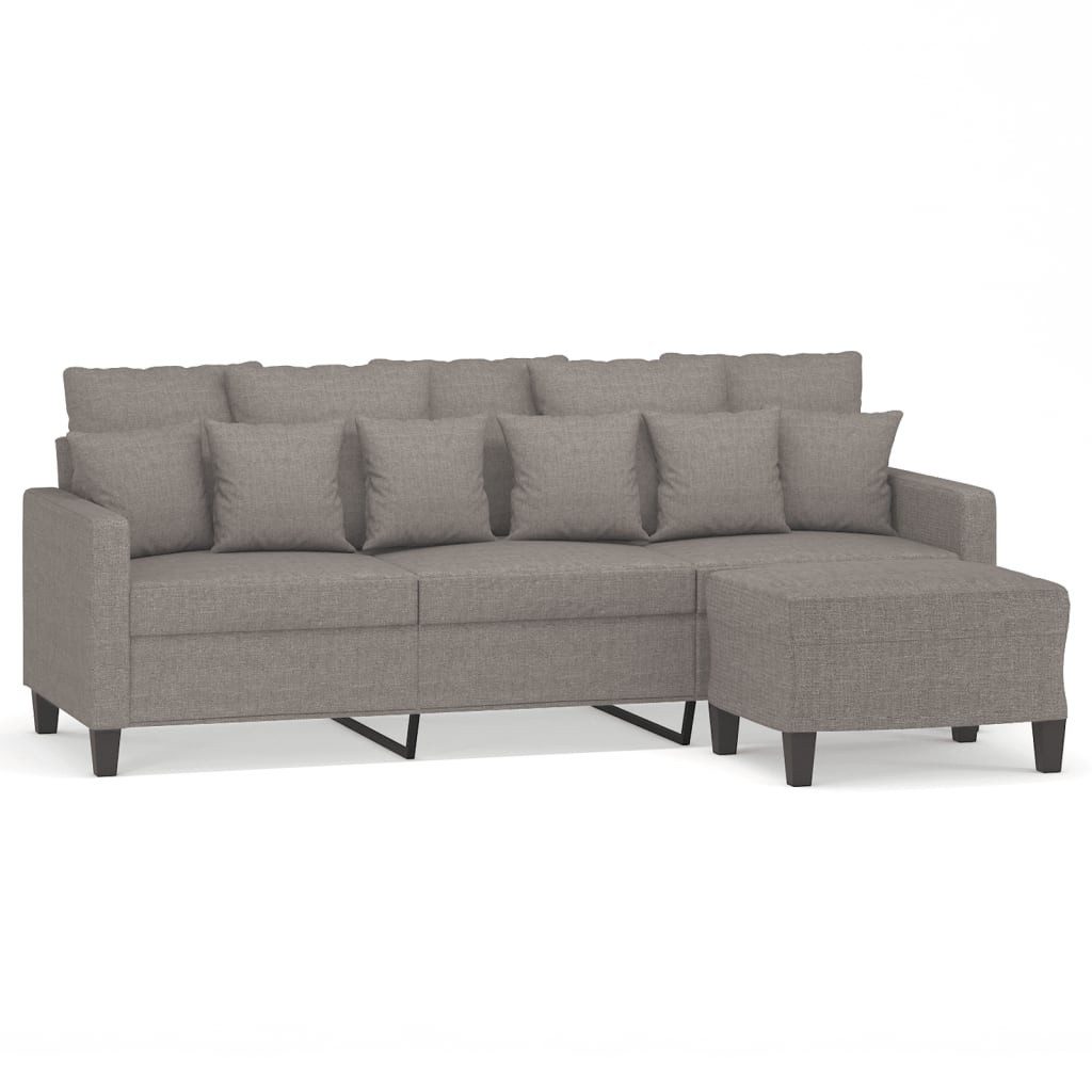 vidaXL Sofa 3-Sitzer-Sofa mit Hocker Taupe günstig online kaufen