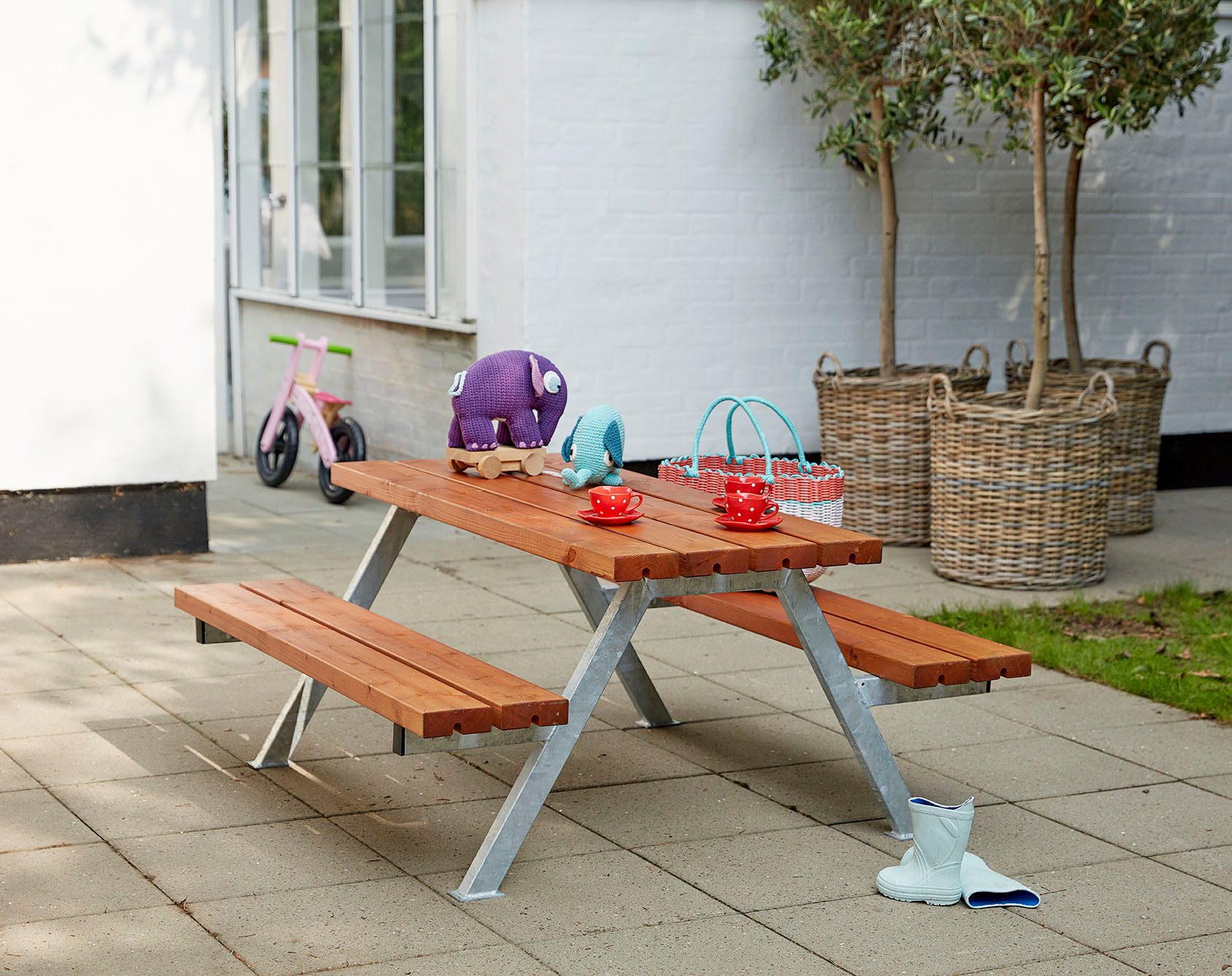 PLUS Garten-Kindersitzgruppe Alpha Junior Kombimöbel, (1-tlg), 118x118x57/32,5 cm
