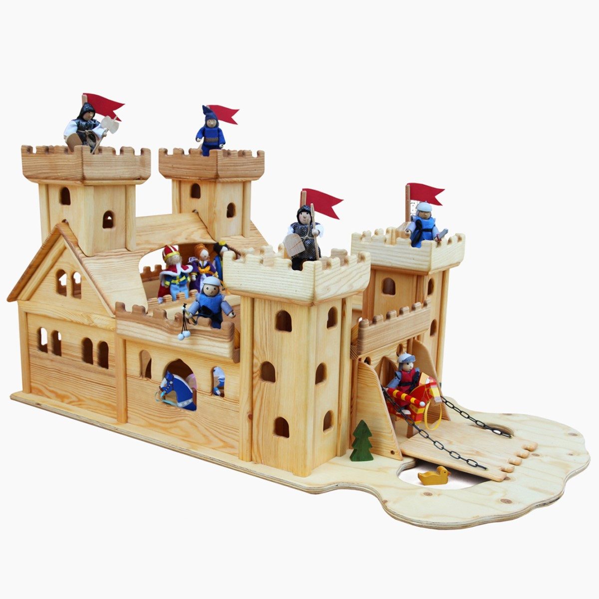 Madera Іграшкиe Spiel-Gebäude Ritterburg (packung, 5-tlg., set), Die Burgzinnen sind aus Eschenholz gefertigt Made in Germany