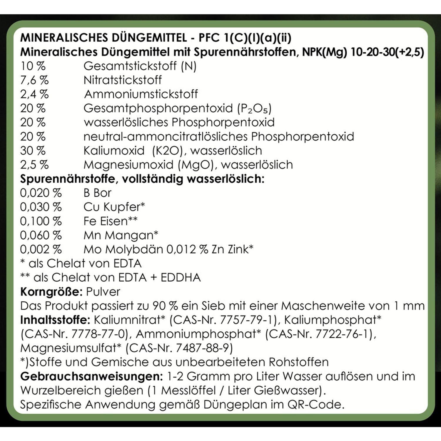 BURI Pflanzendünger 500g Cannabis Dünger Blüte günstig online kaufen