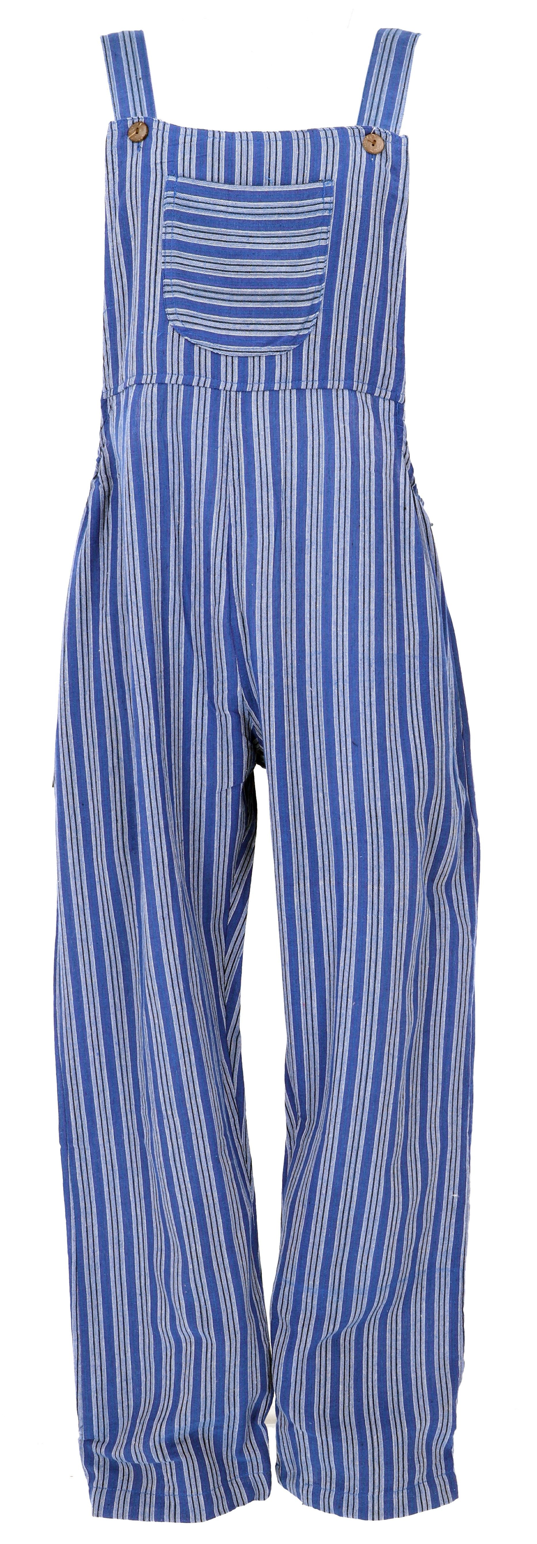 Guru-Shop Relaxhose Luftige Latzhose, gestreifter Ethno Style Boho.. alternative Bekleidung