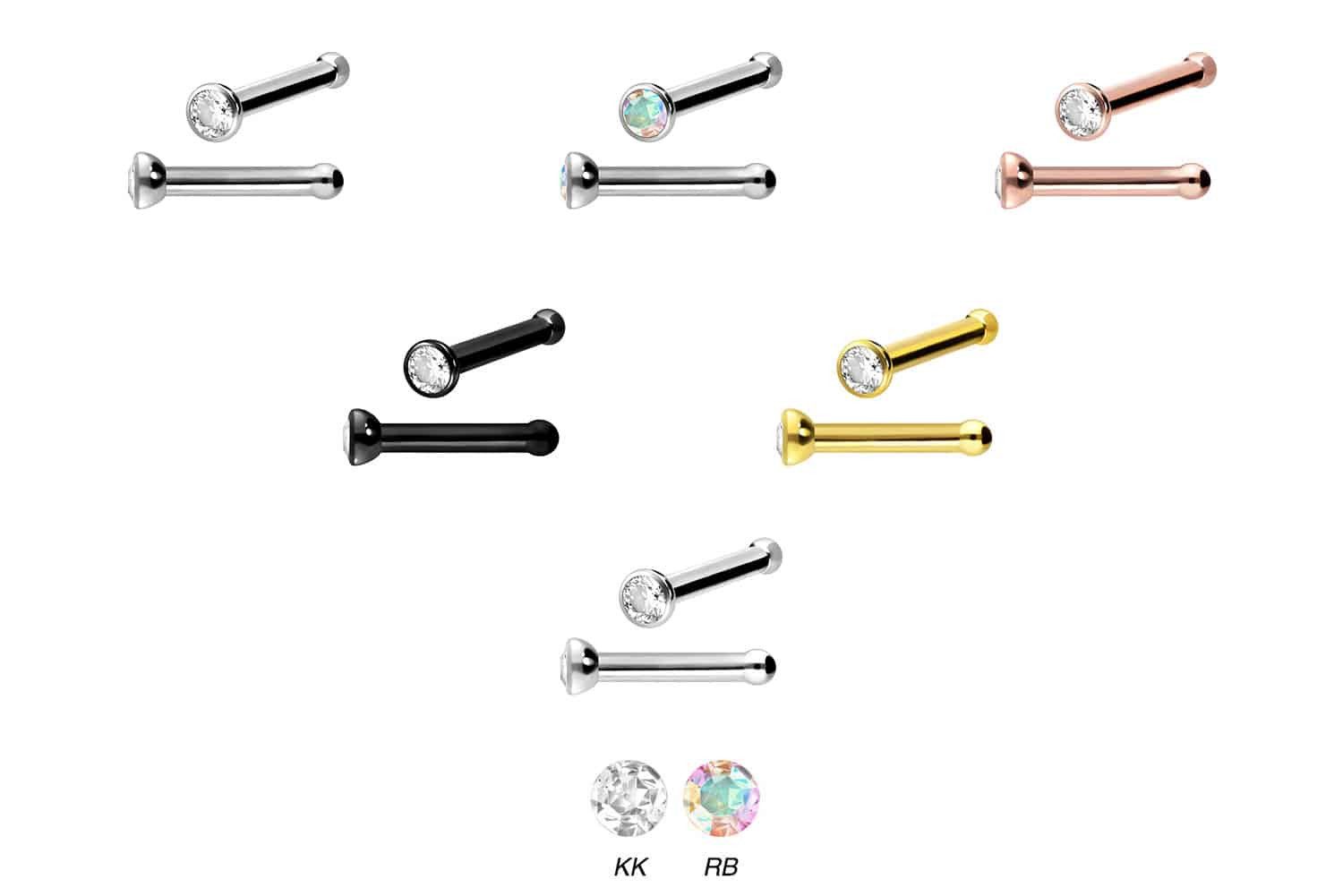 PIERCINGLINE Nasenpiercing Titan Nasenstecker Pin KRISTALL (Nasenstecker, 1 günstig online kaufen
