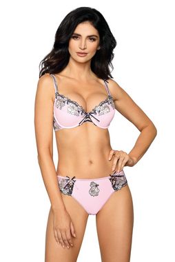 Róza Lingerie Slip Slip Natali rosa mit Blumenmuster und Applikationen Höschen elastisch (einzel, 1-St)