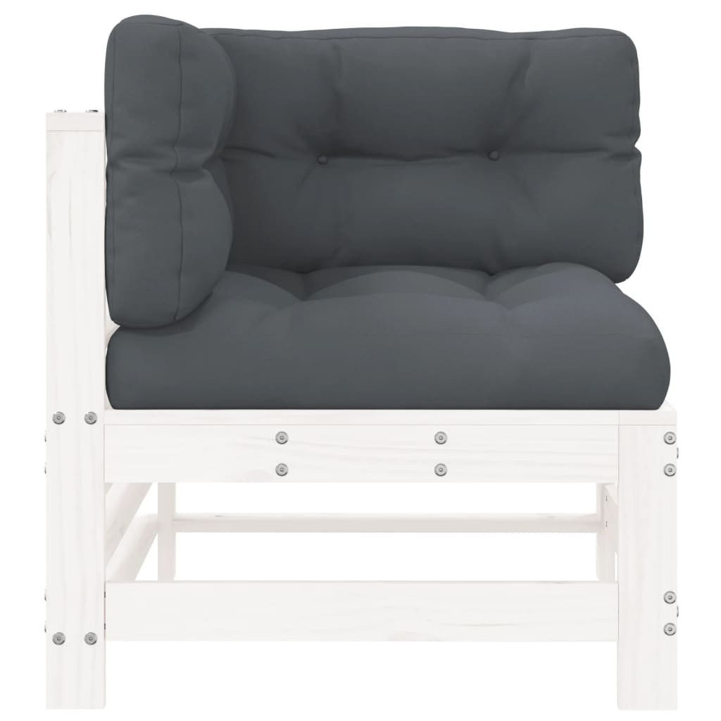 vidaXL Sofaelement Ecksofa mit Kissen Weiß günstig online kaufen