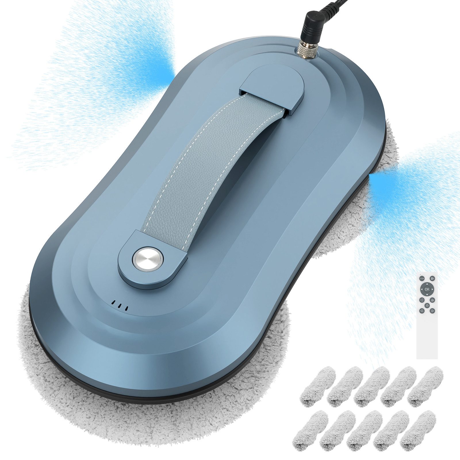 Rebonique Fensterputzroboter 5600Pa Automatischer Fensterroboter Mit Wasserstrahl Sprühfunktion, Fensterputzroboter Rahmen, Rahmenloses Fenster