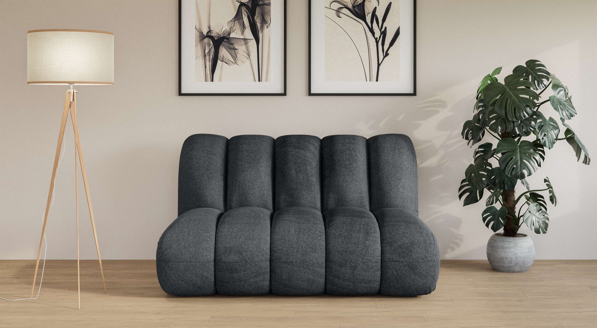LeGer Home by Lena Gercke 2-Sitzer Priya Designersofa, moderne Steppung, auch in Bouclé, gemütlich und modern, B/T/H: 155/108/84 cm