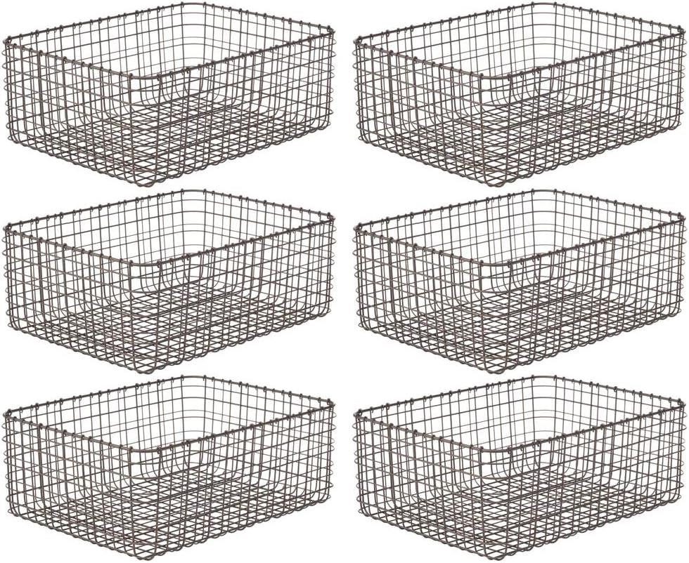 mDesign Aufbewahrungssystem mDesign Allzweckkorb Aufbewahrung Drahtkorb Organizer 6er-Set Metall
