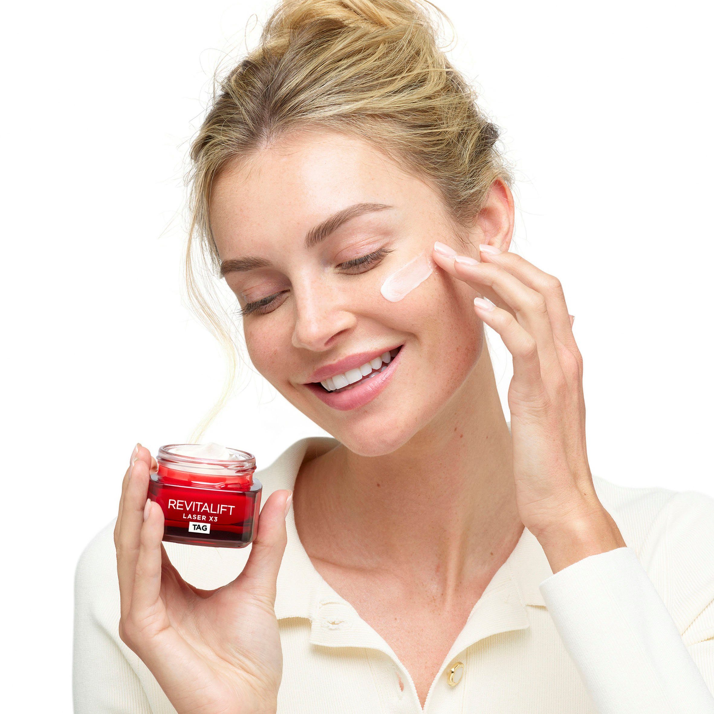 L'ORÉAL PARIS Tagescreme REVITALIFT LASER PFLEGESET, 2-tlg., mit Hyaluron